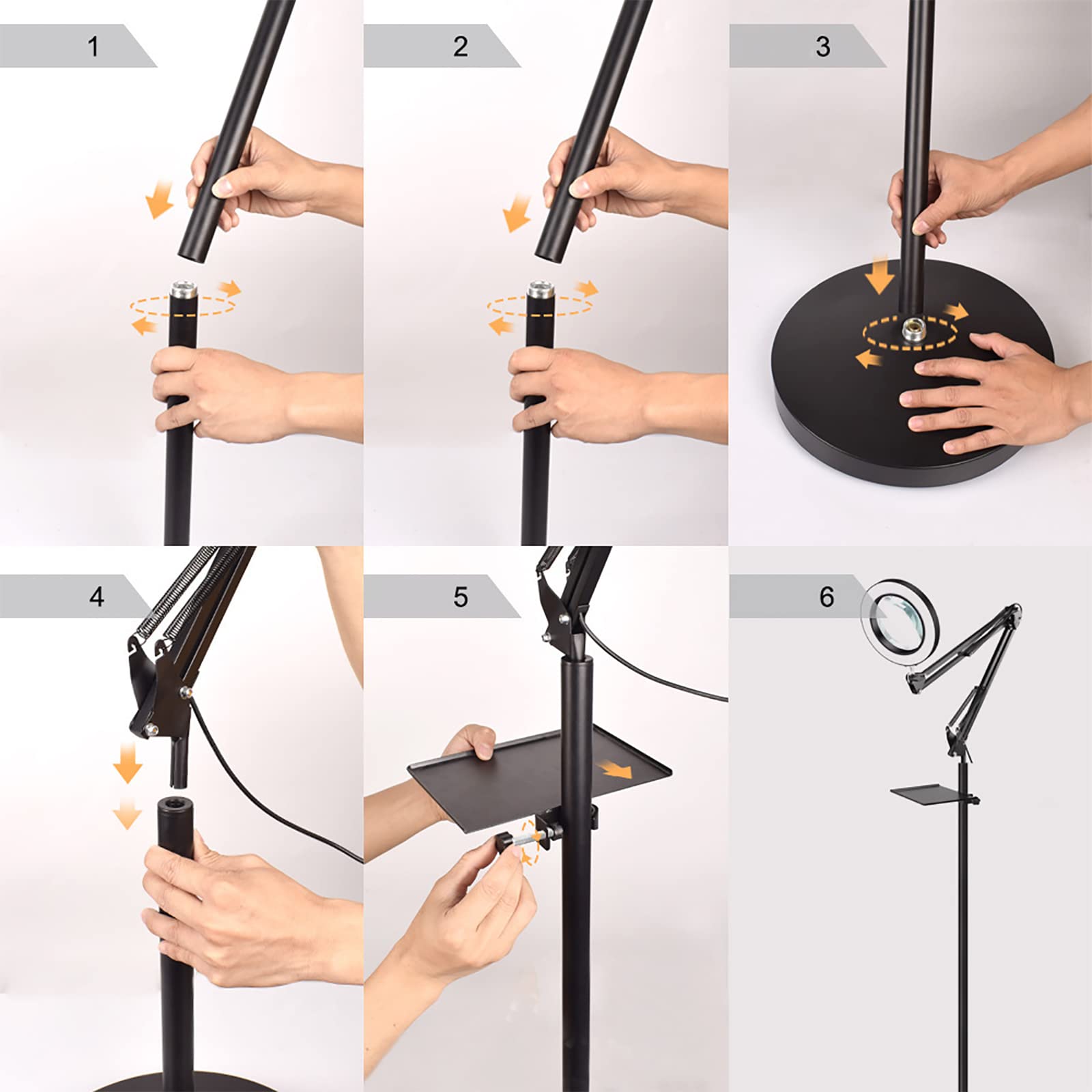 ヴィンテージ フロアランプ　(拡大鏡) ウイリアムモリス照明・ピンパーネル「ファブリックシェード