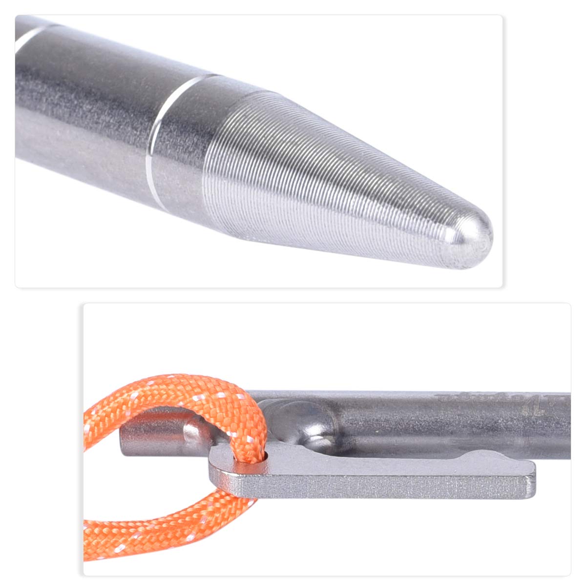 iBasingo Lot de 4 à 6 piquets de tente en alliage de titane pour extérieur, L- 6 pieces (30cm)