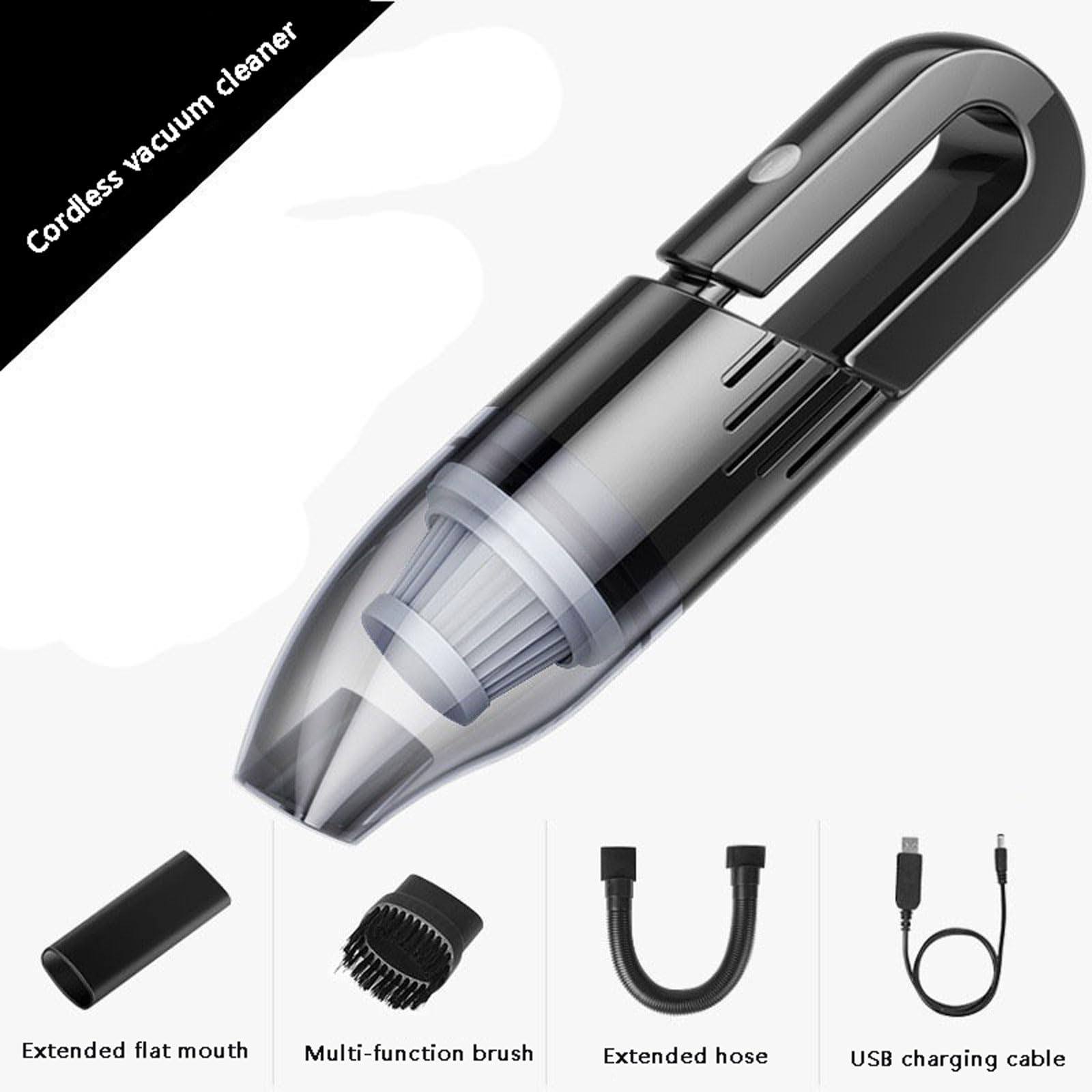 aspirapolvere per auto, Aspirapolvere portatile for auto USB da 6000pa con autonomia di 30