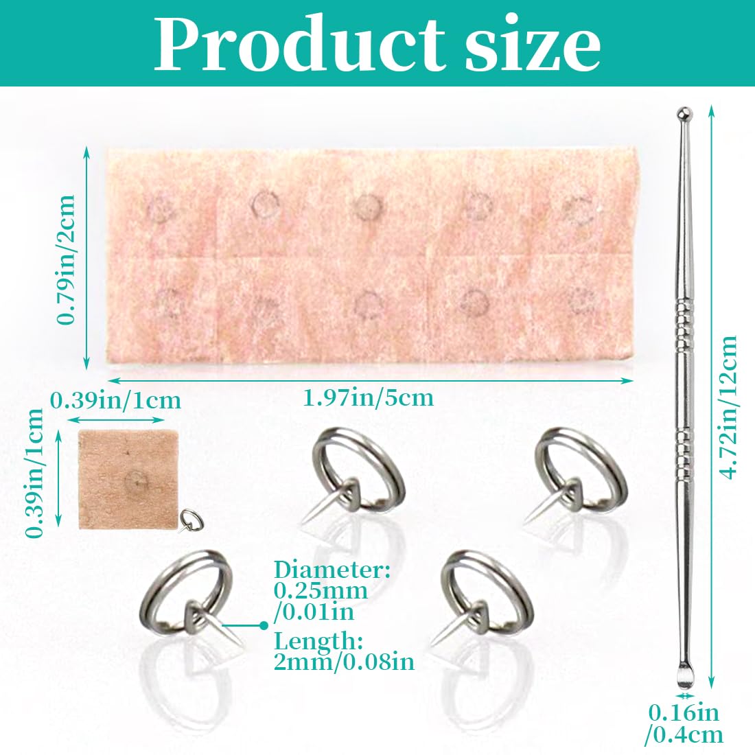 100 Pcs Akupunkturpflaster Akupressur Pflaster Akupunktur Nadeln Akupunkturnadeln Dauernadeln Akupunktur Pflaster Mit Massagestift Einweg-Ohrenpflaster Zur Linderung Von Beschwerden