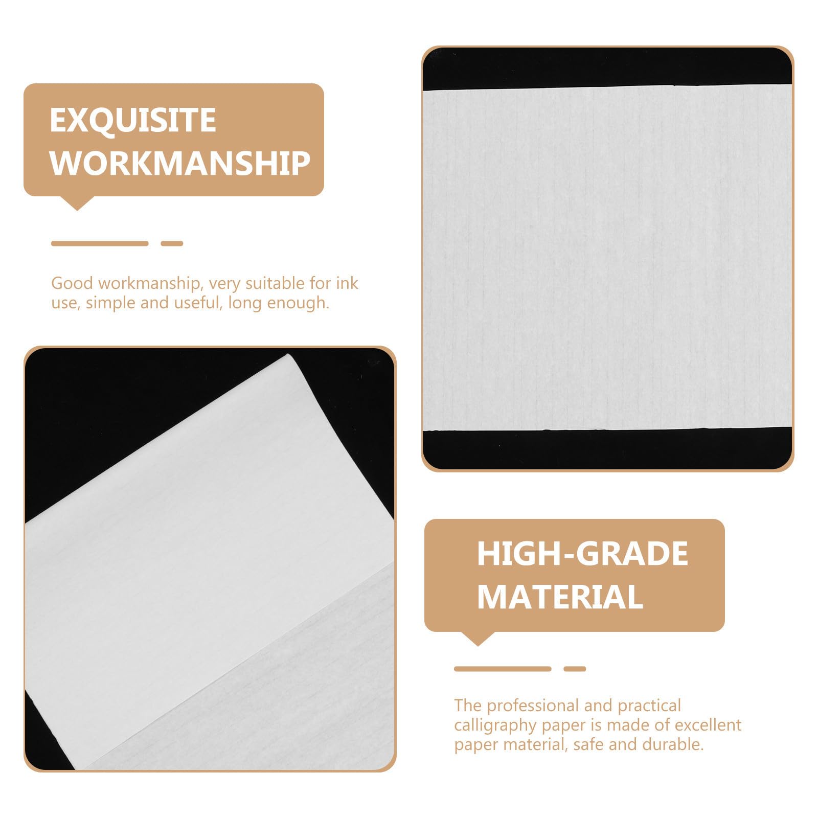 Abaodam 100 Hojas Papel de Arroz Chino Blanco Engrosado para Pintura y