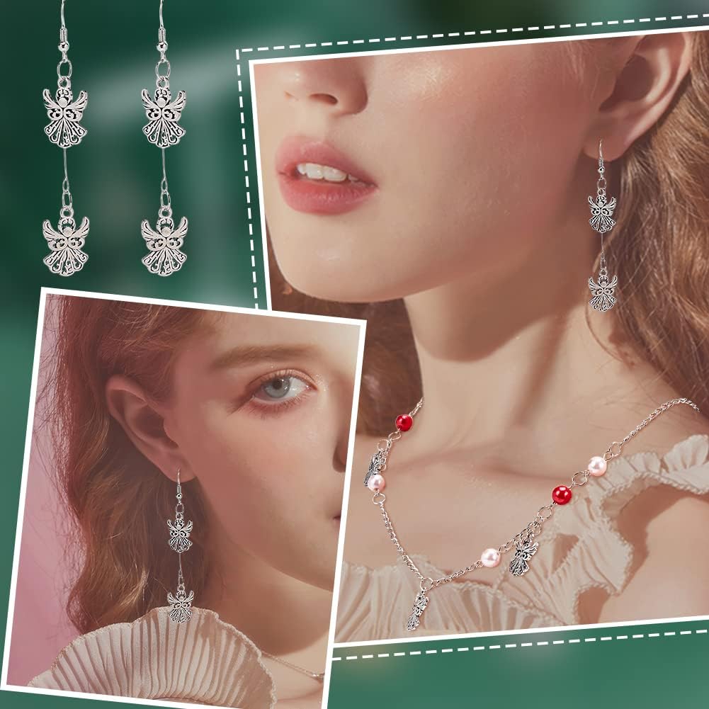 PH PandaHall Tibetan Style Angel Charm Pendants - Fairy and Easter Dangle Charms for Bracelet Necklace Jewelry Making - Image 6