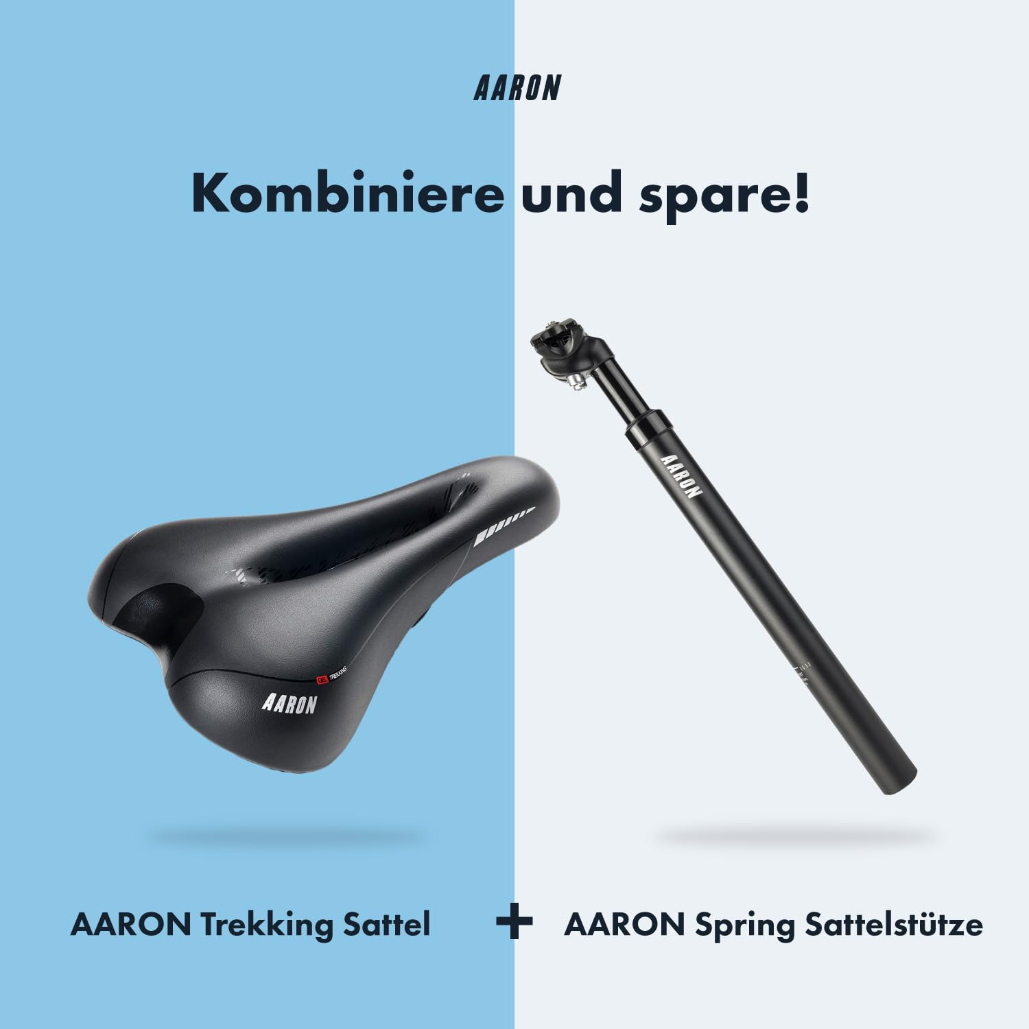 AARON Fahrradsattel - ergonomischer Fahrradsitz für Damen und Herren - Gelsattel ist bequem und wasserdicht - Fahrrad Sattel für Trekkingrad, Mountainbike, Stadtrad, E-Bike