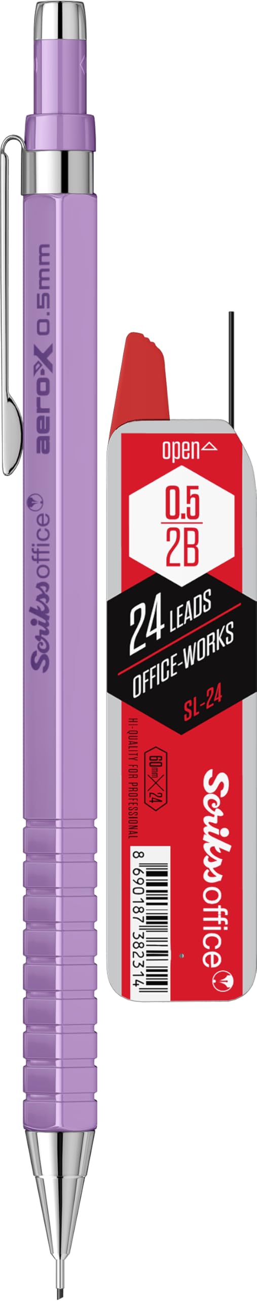 SCRIKSS OFFICE Aero-X Versatil 0.5 Mm Mor & SL-24 Min 2B 2'Li Blister