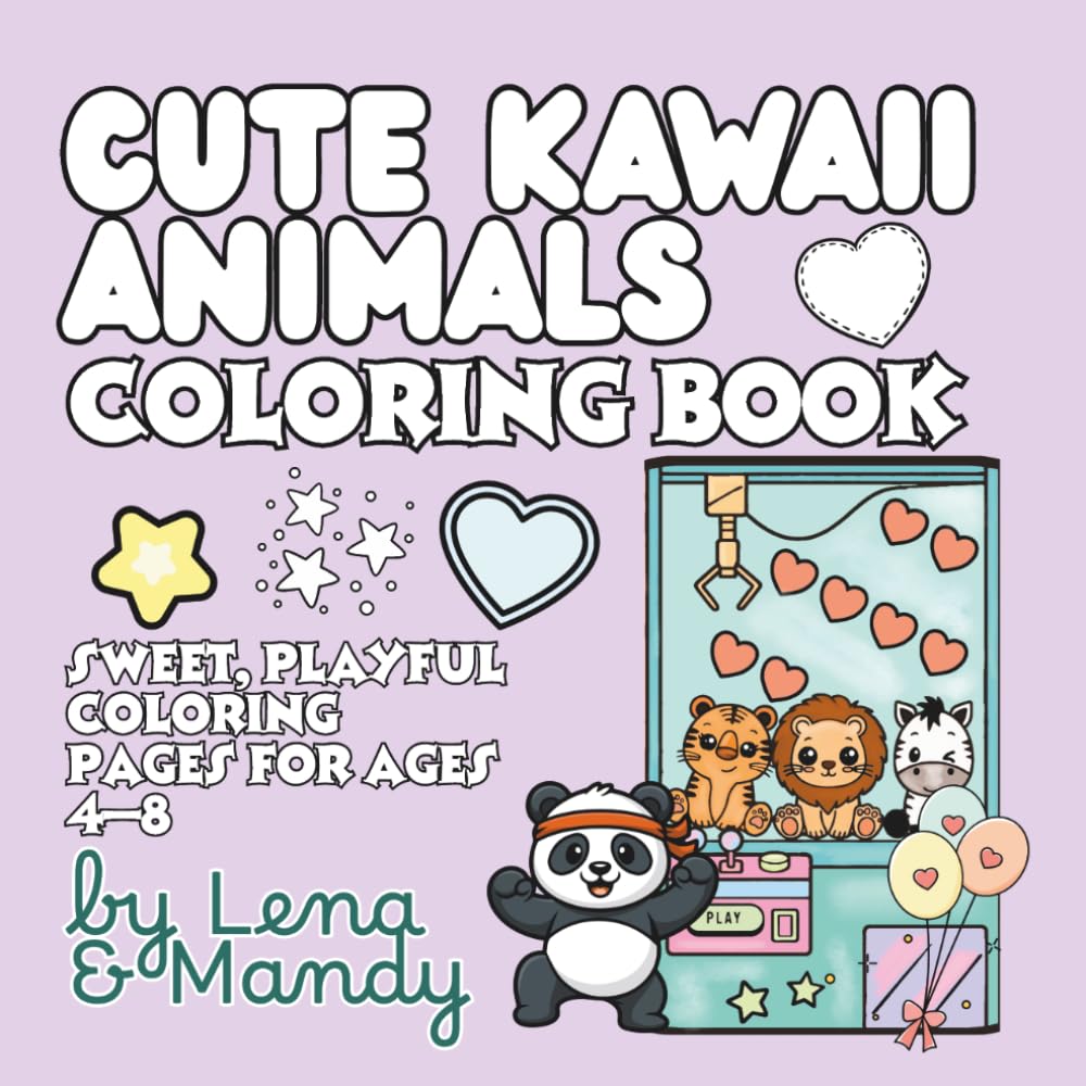 Cute Kawaii Animals: Fun, Playful Animal Coloring Book for Kids Ages 4–8
