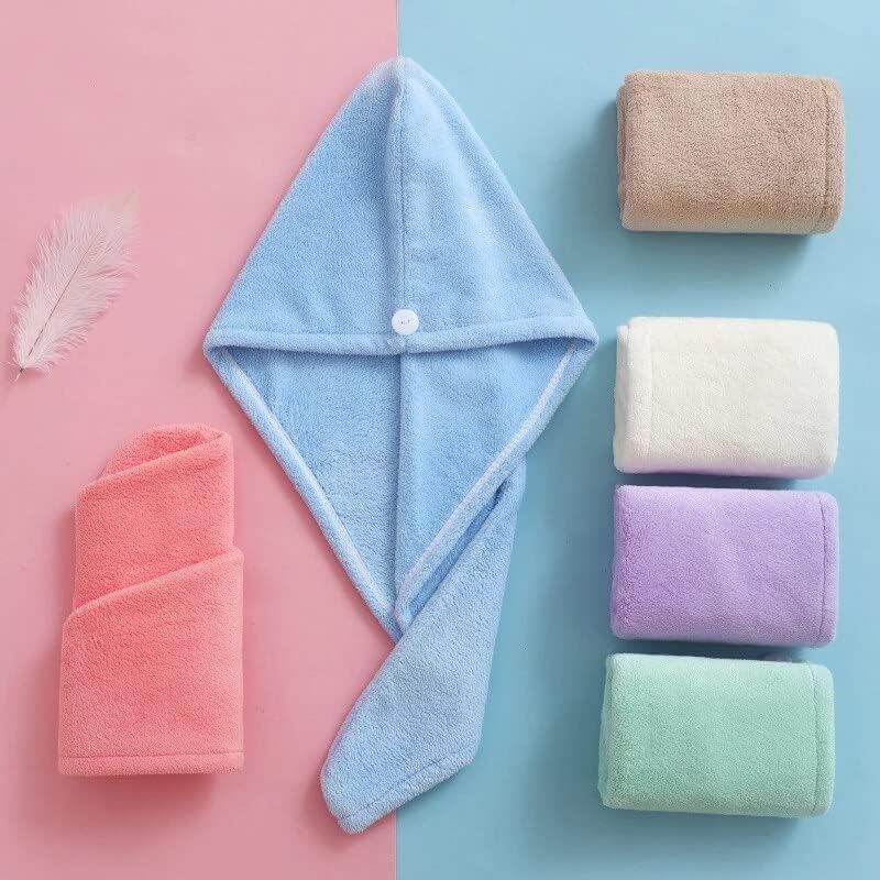 Fuelbyte Hair Towel Wrap Absorbent Towel Hair-Drying Bathrobe Magic Hair Warp Towel Super Quick-Drying Microfiber Bathing Cap for Women(Multicolor)