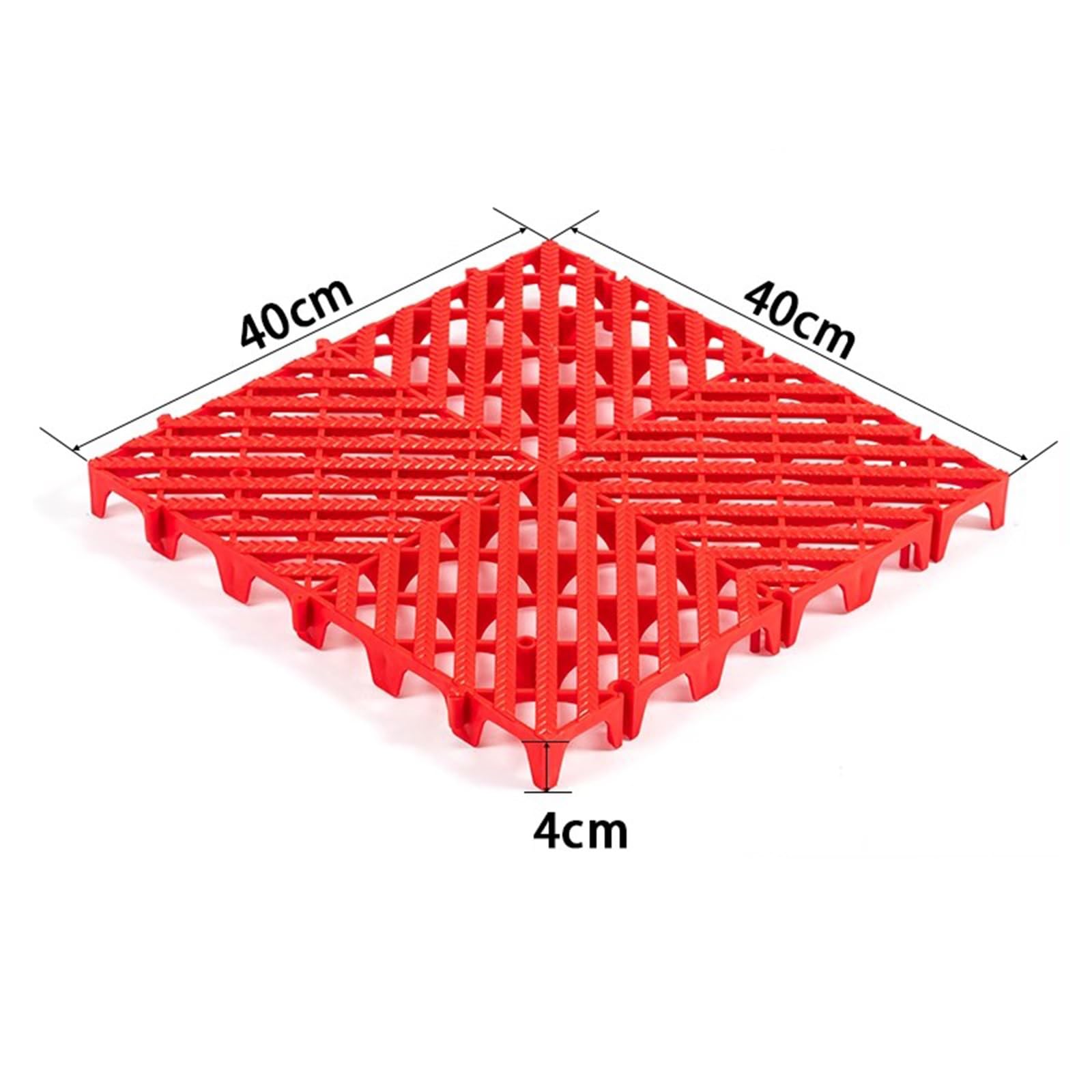 Mata Wodoodporna Do Myjni Samochodowej O Grubości 4 Cm, Wymiarach 40 X 40 Cm, Bezpieczna, Wodoodporna, Antypoślizgowa Mata Gumowa Do Ochrony Podłogi.(Red,4pcs)
