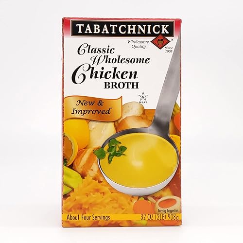 Tabatchnick Caldo de pollo saludable clásico Kosher para Pascua 32 oz. Paquete de 6..6