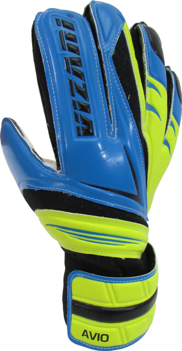 VIZARI Avio F.P. Football Goalkeeper Gloves - Superior Grip, All Skill Levels - Non-Slip Receiver Gloves, Blue/Green, 4 - Image 2