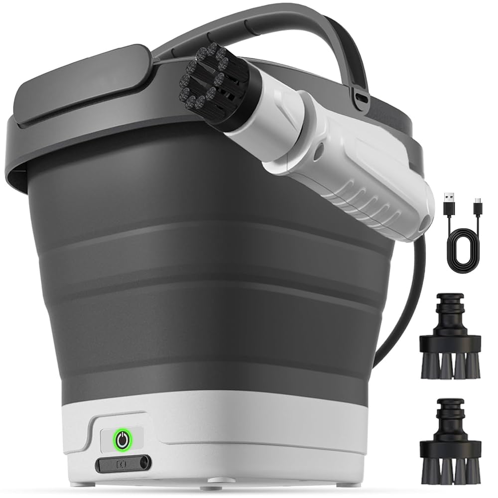 高圧洗浄機 軽量 コードレス ポータブル 折りたたみ ベランダ 玄関 大掃除 FUNKS ベランダ 掃除 高圧洗浄機 コードレス 充電式 バケツ