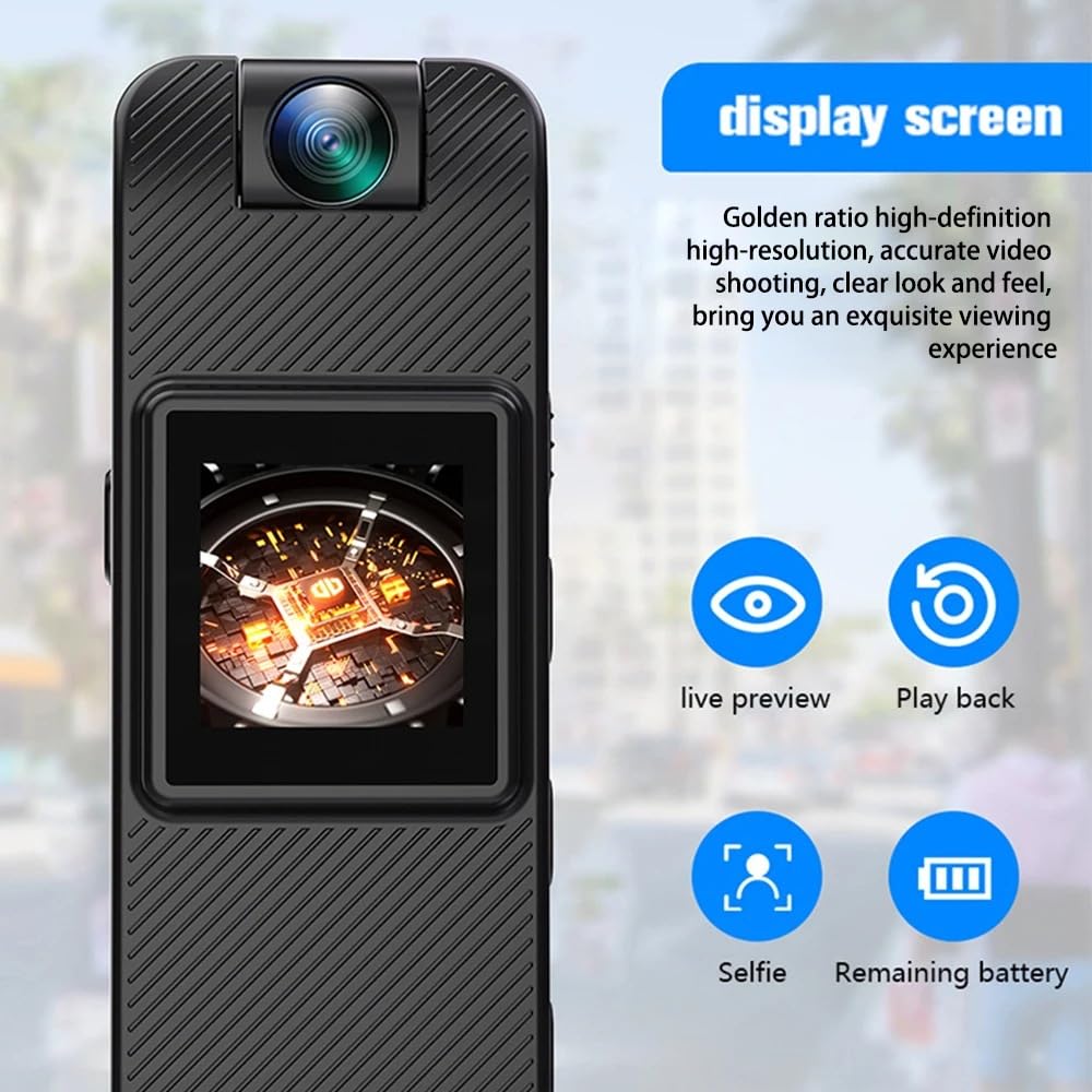 Przenośna mini kamera z obiektywem obrotowym o 180° i kamerą noktowizyjną HD 1080p z nagrywaniem wideo i audio do sportów na świeżym powietrzu, stracić wiedzę
