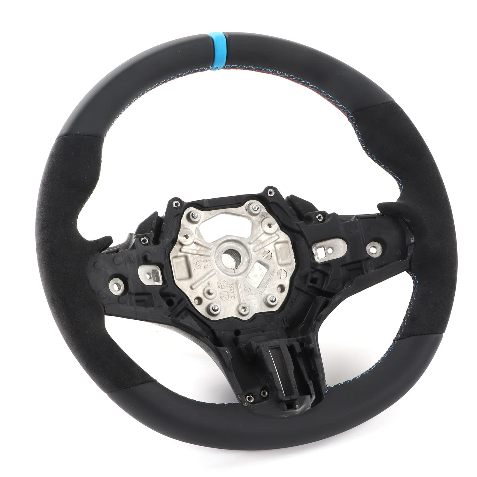 Zamszowe Kierownice MTRI 32302462910 Wymiana dla M3 M4 G82 G83 F4X G2X M Sport Koło Kierownicze 32302462910CAR STOWARZY (Niebieski znak wyrównania)
