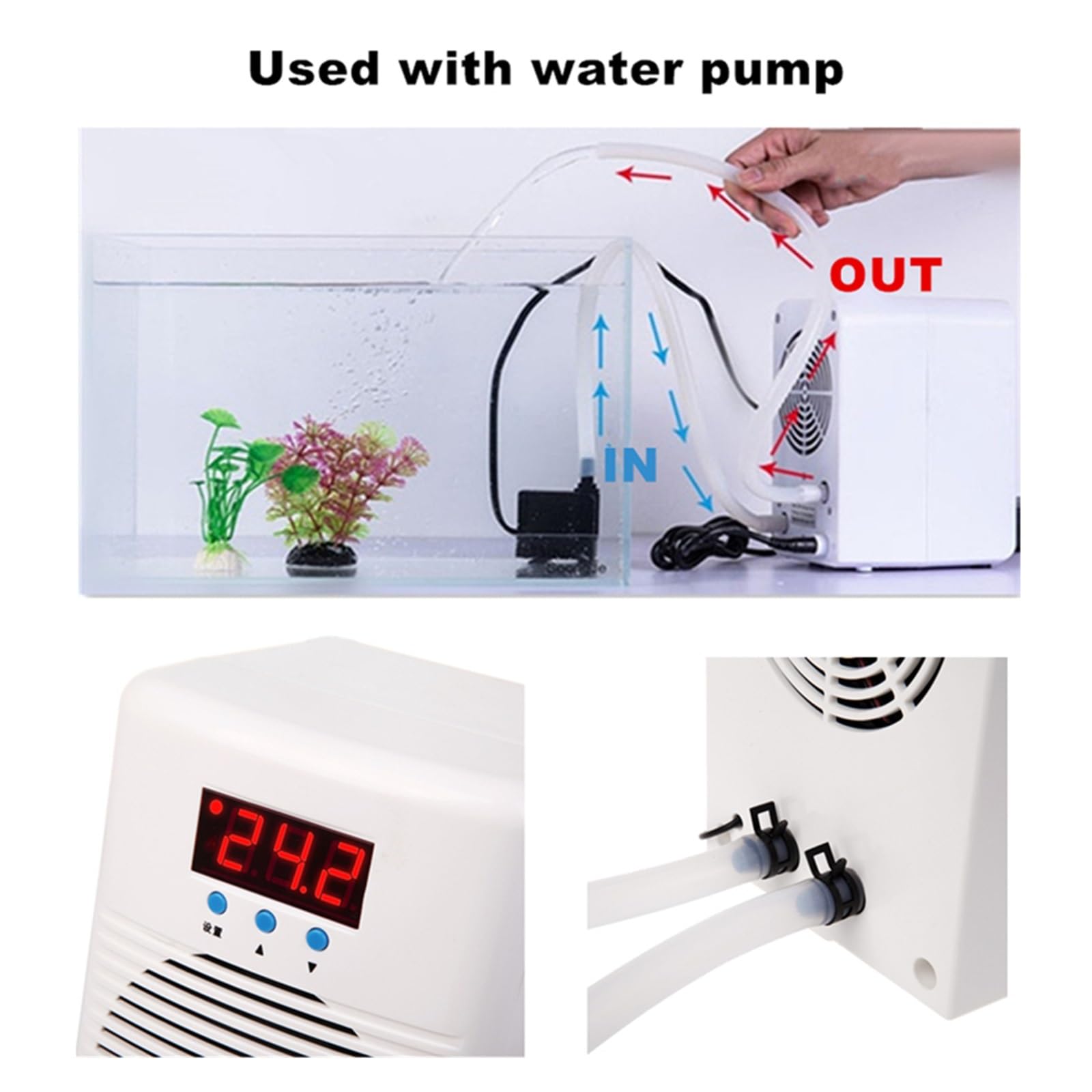 Enfriador de acuario, Mini enfriador de acuario o enfriador de doble calentador, Control de temperatura del agua for peces, camarones, tanque de arrecife de Coral marino Para criaturas acuáticas, acui