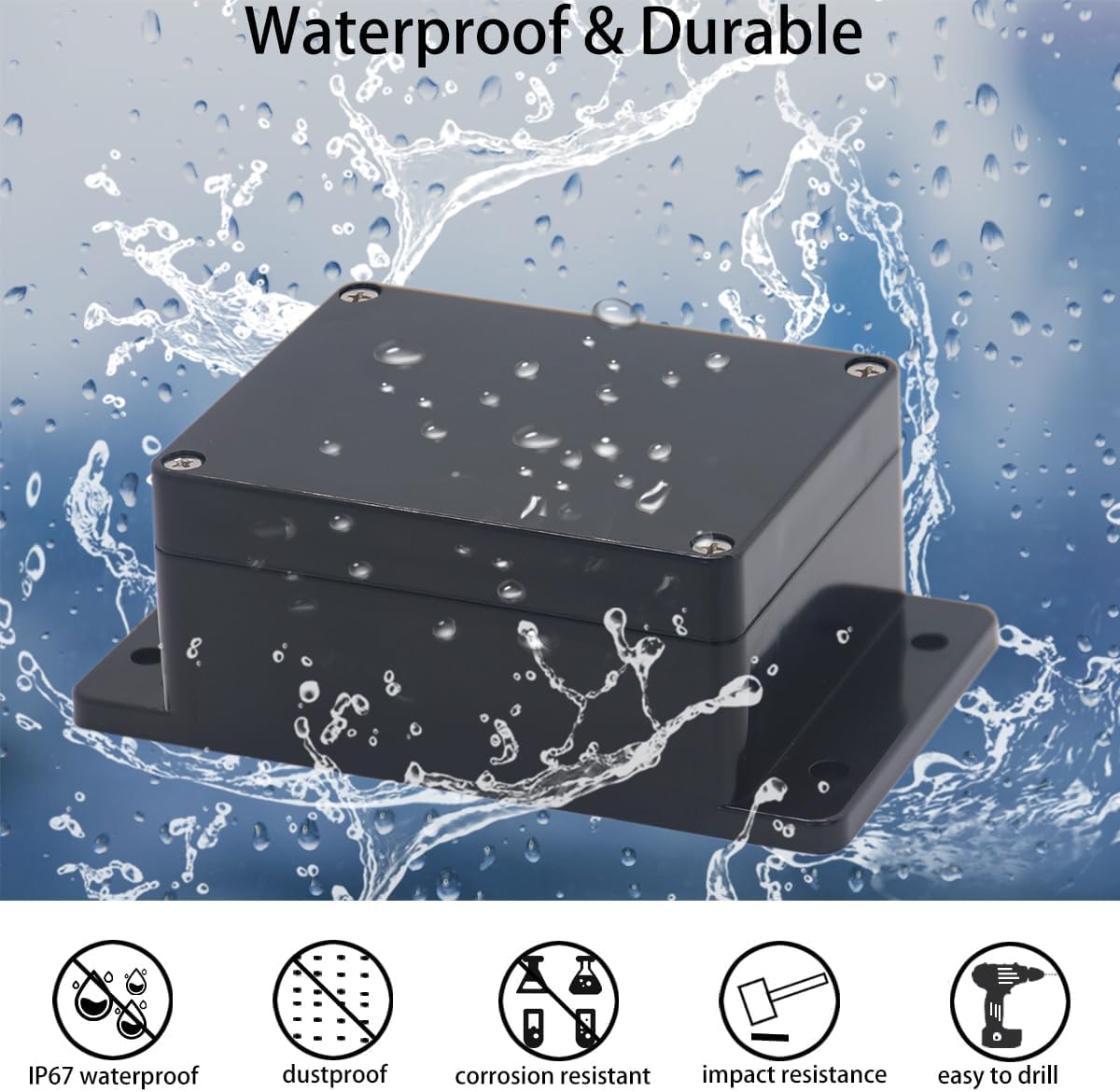 LBY 2-Pack Waterproof and Dustproof IP65 ABS Plastic Junction Box, Universal Outdoor Electrical Project Enclosure, 100×68×50mm (3.94×2.64×1.97), (Gray-White