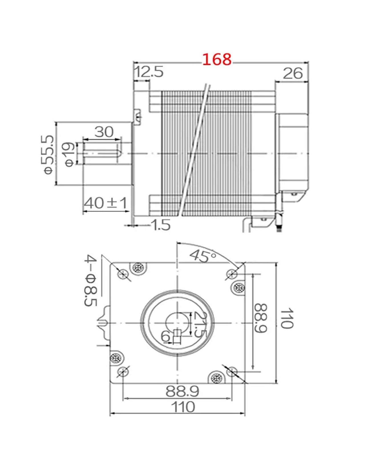 Motore 110V 3000rpm 1.5KW 1500W 4.8NM Motore brushless monofase Motore servoazionamento Elettrico