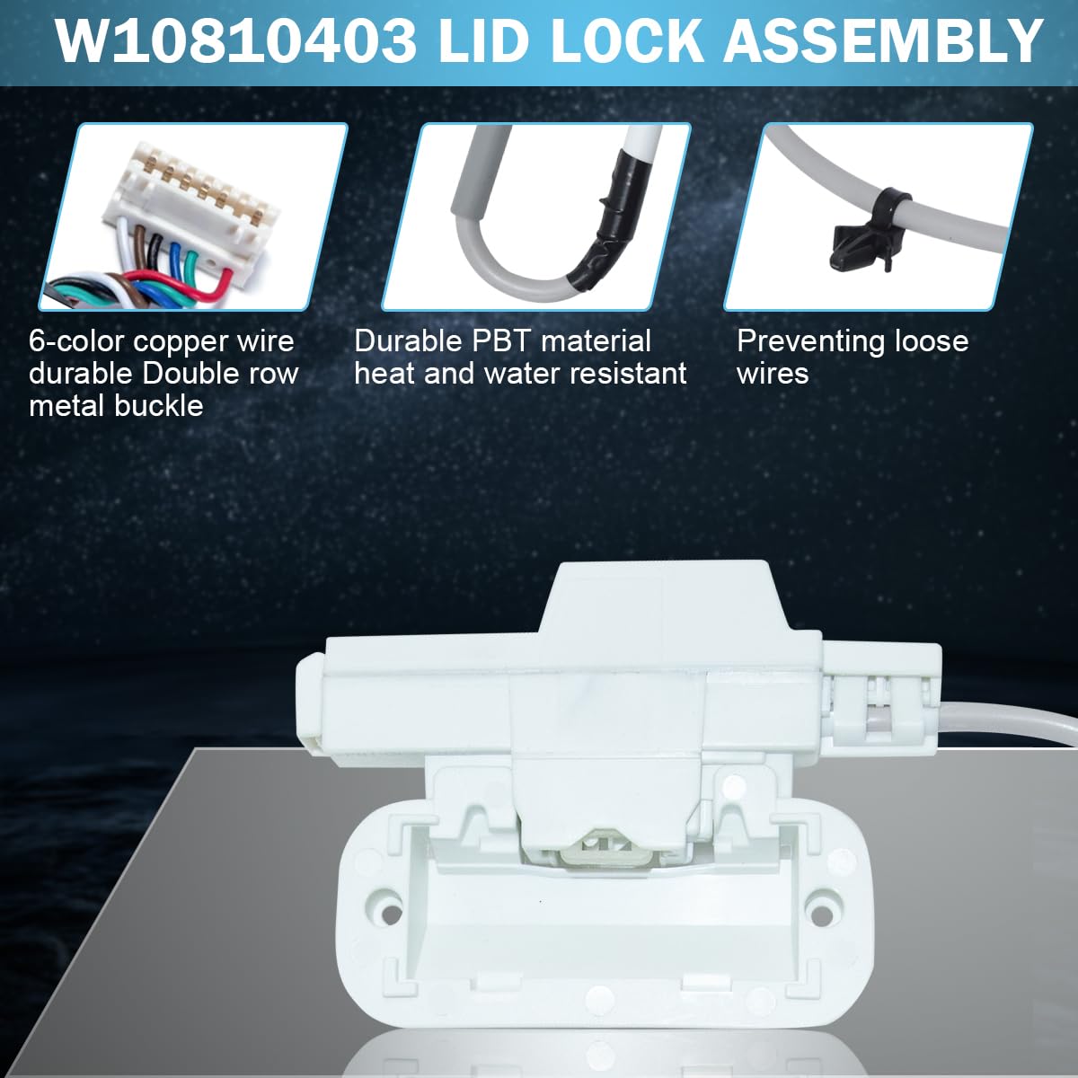 Gruppo Chiusura Porta (cerniera?) Per Whirlpool, Kenmore, Maytag, APPLIANCEMATES W10619844 - 4