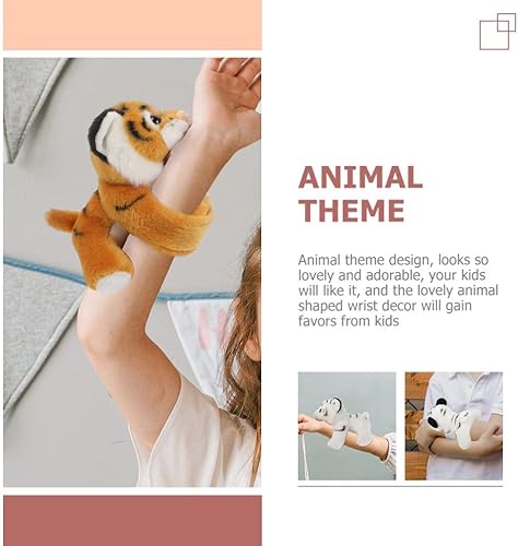 Miniatura 6 de Kisangel 2 pulseras de peluche para abrazar la muñeca, animales abrazables, animales de peluche, banda de bofetada para niños (color surtido 1)