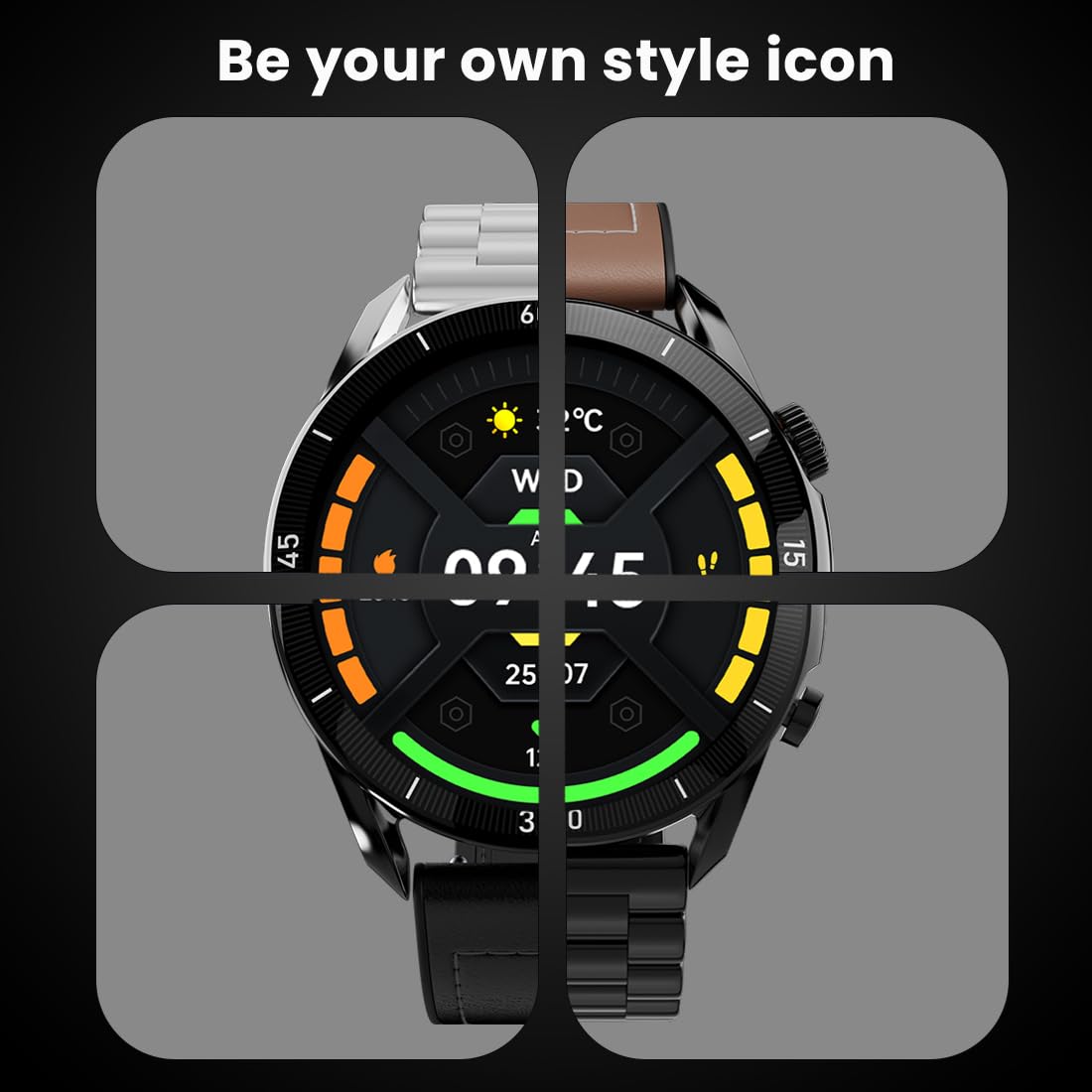 Fire-Boltt Legacy Luxury Round Smart Watch 1.43″ Super AMOLED,Bluetooth Calling,Wireless Charging,Voice Assistant,SpO₂ & Heart Rate Monitor,110+ Sports Modes, Metal Smart Watch for Men & Women - Black — Amazon image 17