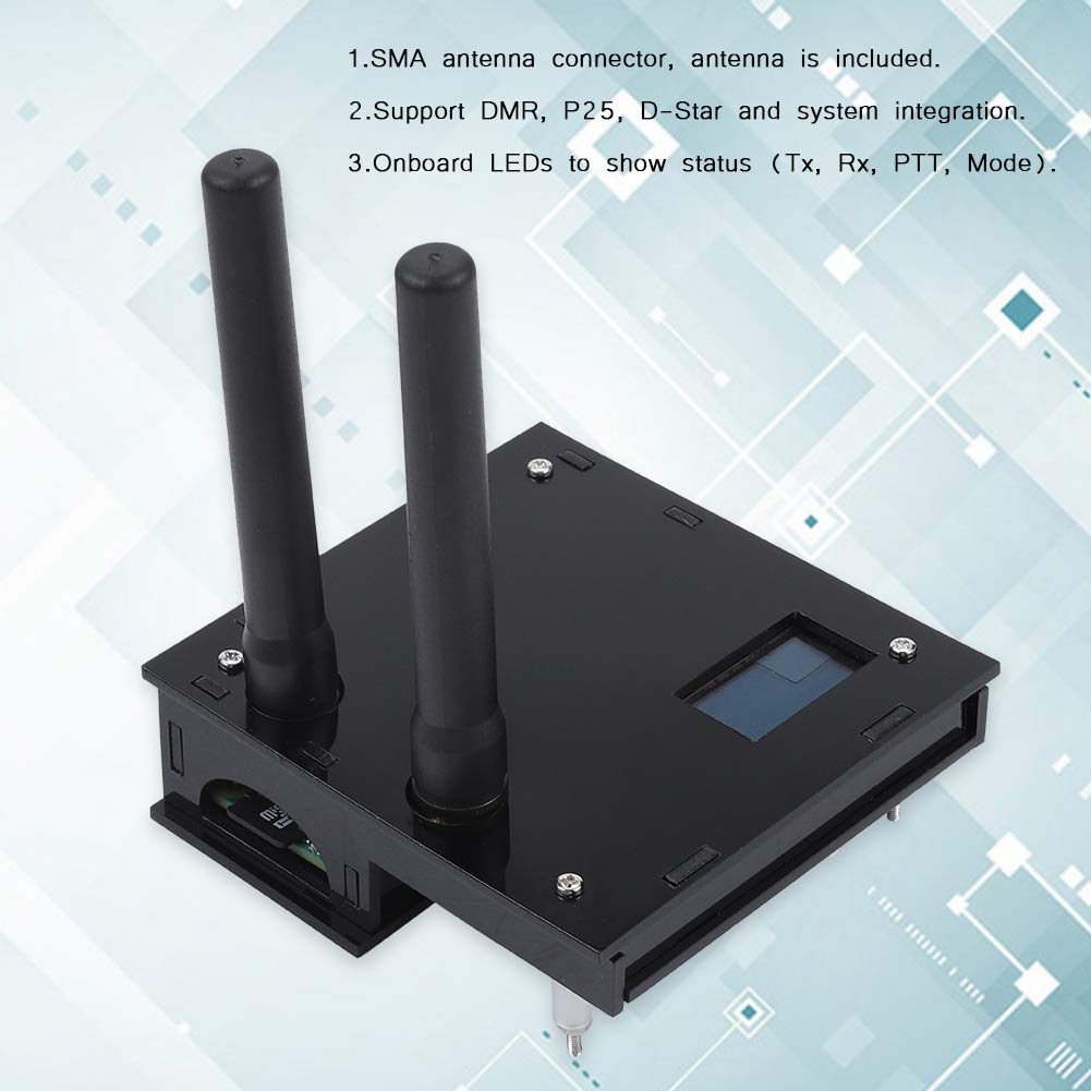 USB Kit de Caja de Antena con Módulo Hotspot Dúplex con Screnn para MMDVM Raspberry Pi DIY OLED(Negro)