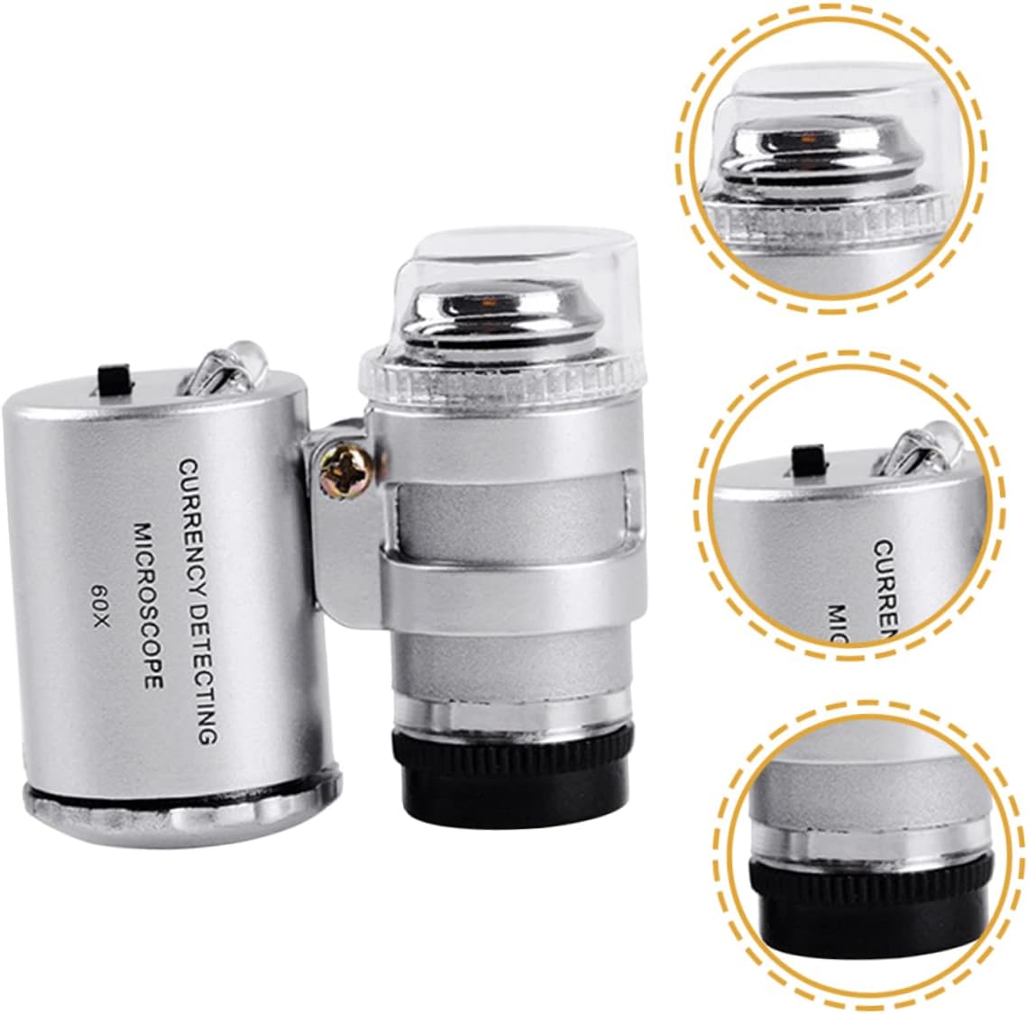 EXCEART Jewelers Glasses Magnifying with Light Jewelers Loupe 60x