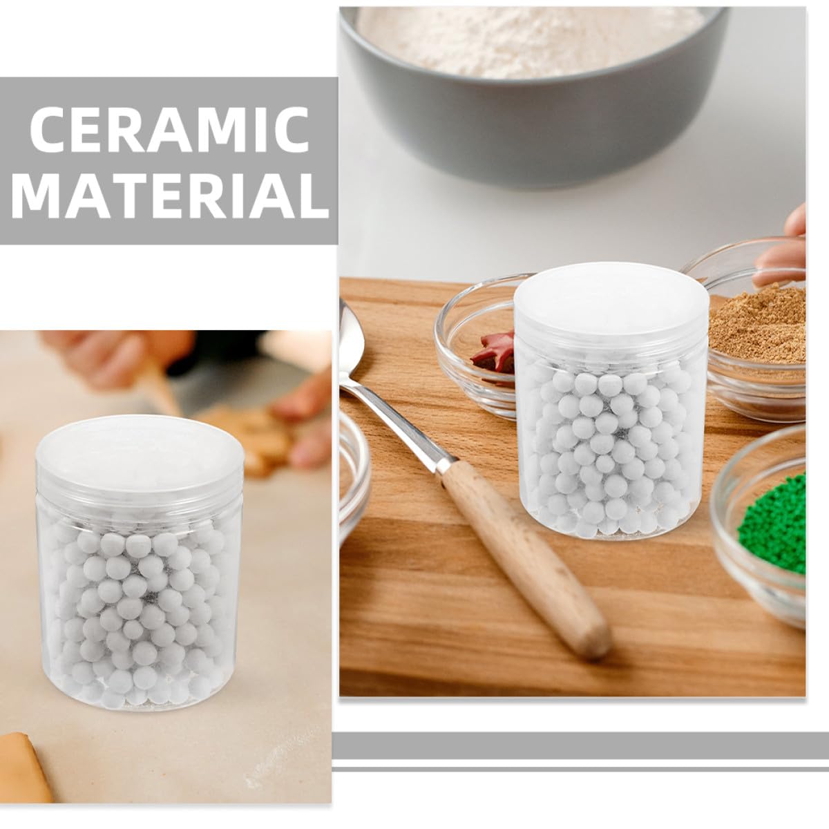 Poids à Tarte pour en Céramique Réutilisable Blanc 800g Forme Ronde Baking pour Chefs Professionnels et Amateurs de Pâtisserie