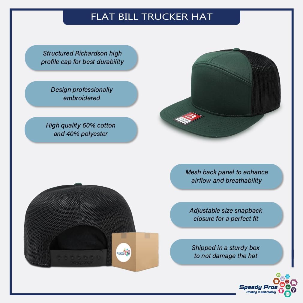 Speedy Pros Mesh Cap Hat Snapback Hat Argentinean Distressed Argentina Flag Flat Bill Hat Trucker Cap Hat 7 Panels - Image 4