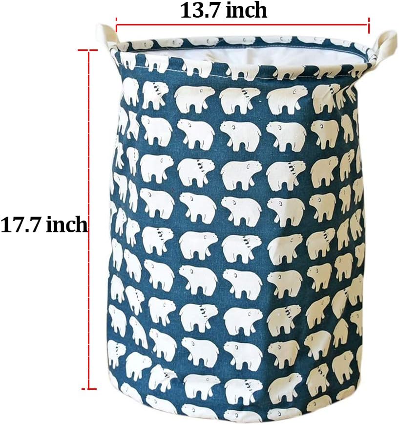 DuShow Collapsible Laundry Basket Hamper Bag, Large Foldable Drawstring Waterproof Organizer Perfect for Kids Boys Girls Toys Room, Bedroom, Nursery,Home-Polar Bear