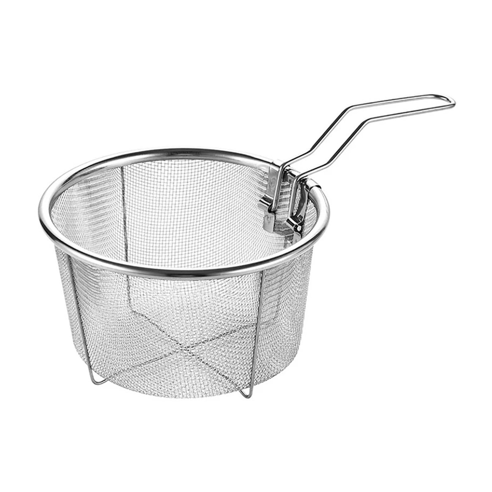 Friteuse ronde 18cm en maille inox robuste et passoire de friture de qualité supérieure