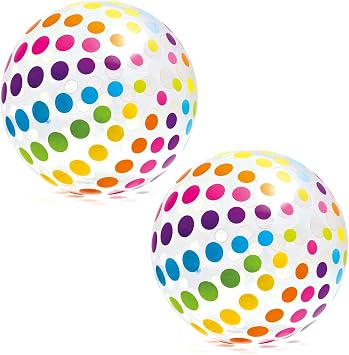 2Pcs Beach Balls Inflatable, 40CM Large Rainbow Beach Balls, for Party Supplies Decorations, Kids Water Toys for Outdoor Activity Water Games Swimming Pool Beach