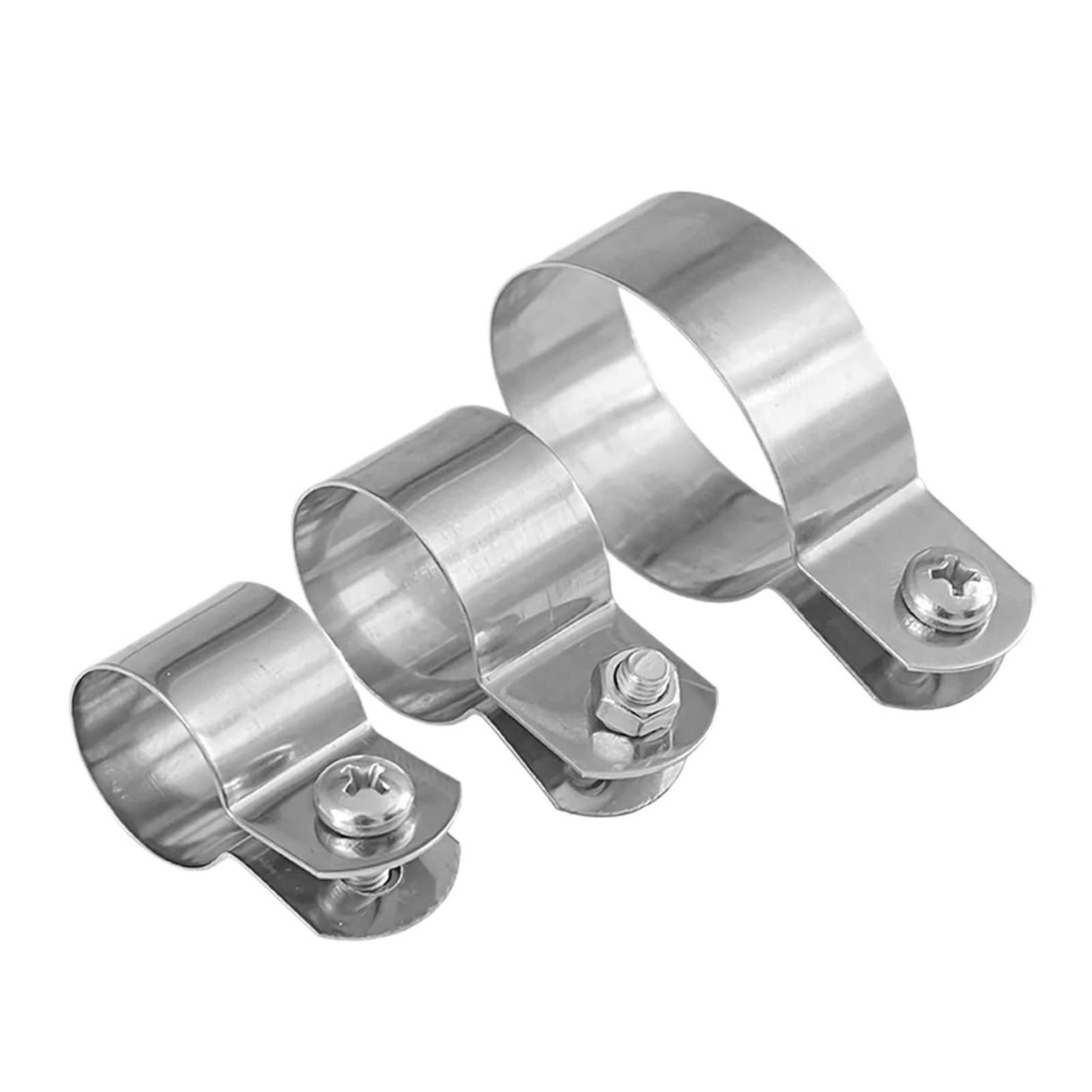 Axvoro One Color Saddle Strap Clamp 304 Stainless Steel Hose Clamp With Screws Nuts 10-60Mm Hose Clamp Horseback Pipe Buckle Ohmic Grounding Clip Fastening Hardware(48Mm)