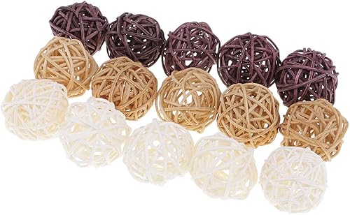 Miniatura 6 de Harilla 42pcs estrella mimbre bola Navidad fiesta jardín decoración adorno 2.8 in 1.2 in