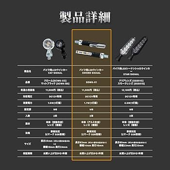 Amazon | スフィアライト バイク用 LEDシーケンシャルウインカー
