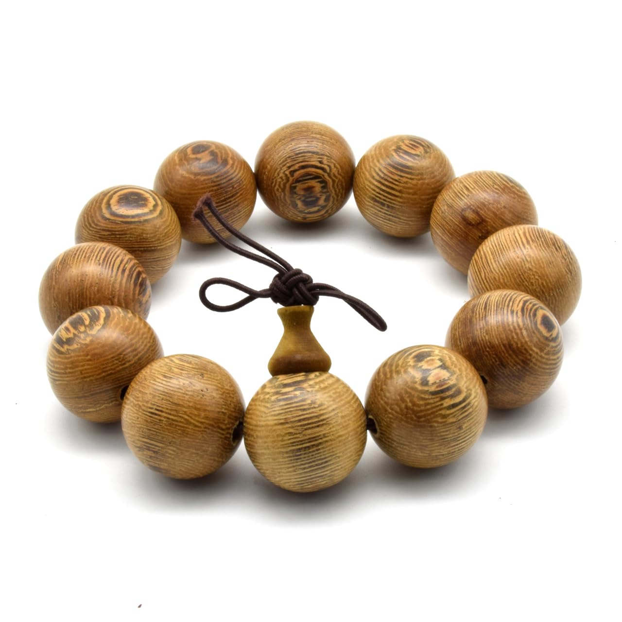 Unisex Naturalny Naszyjnik Mala z Drewna Wenge, Bransoletka z Koralików Modlitewnych, Medytacja Buddyjska Japa, Różaniec Mala, Koraliki do Jogi