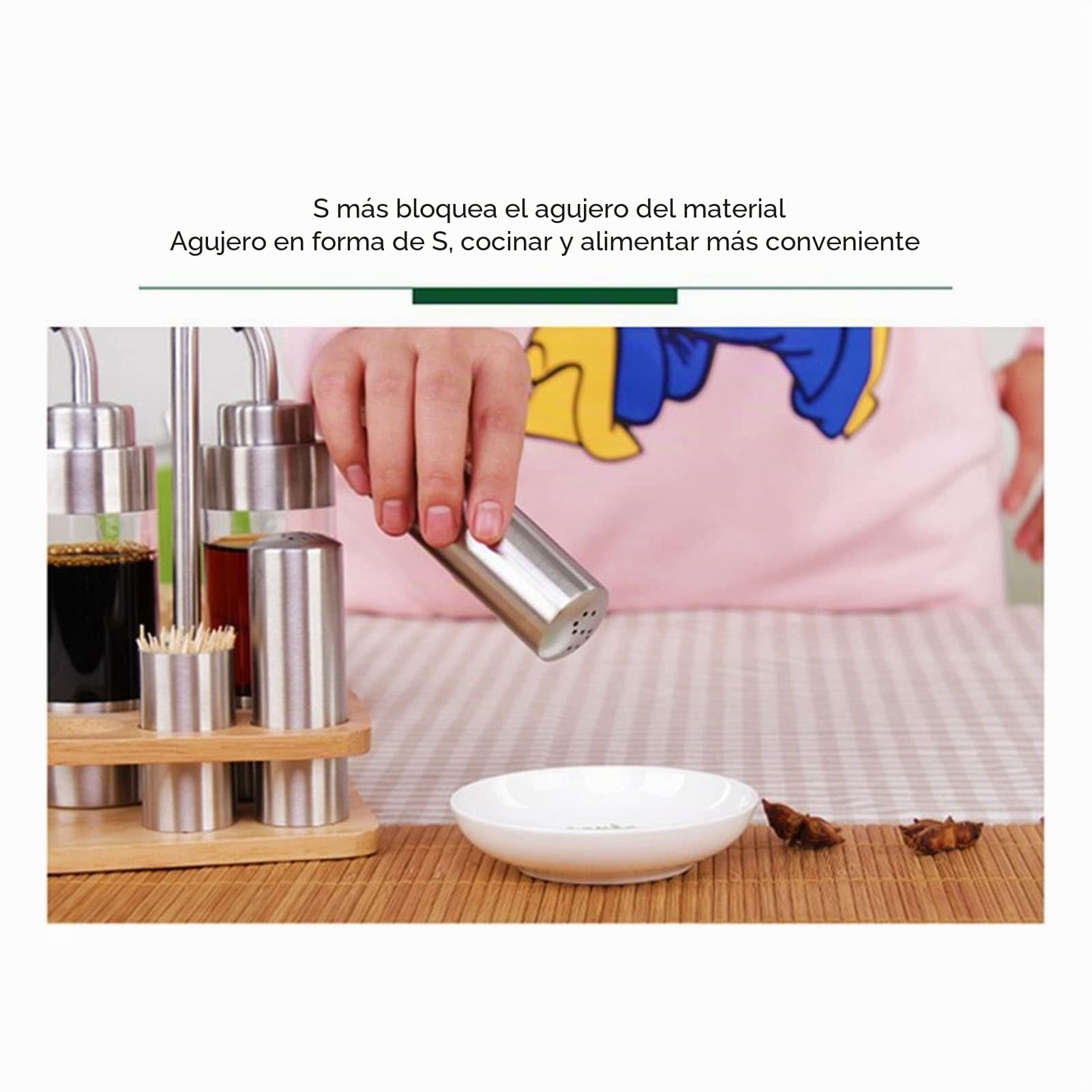 Juego De Dispensador De Aceite, Vinagre, Sal Y Pimienta, Dispensador De Aceite De Oliva, Salero Y Pimentero De Acero Inoxidable, Juego De Botellas De Condimento, Mesa De Cocina, Soporte Para Botella D