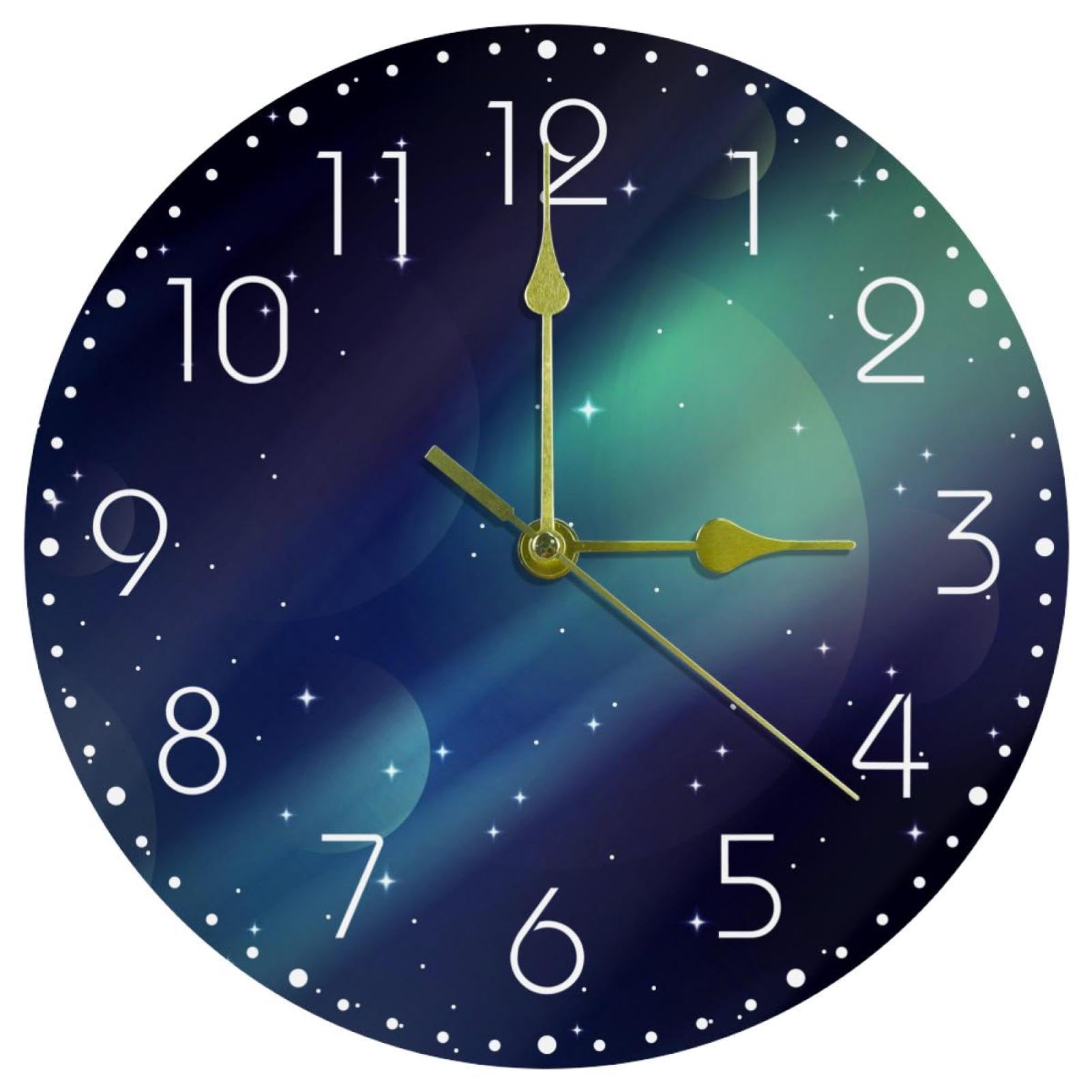 Horloge murale silencieuse ronde en acrylique décorative à piles
