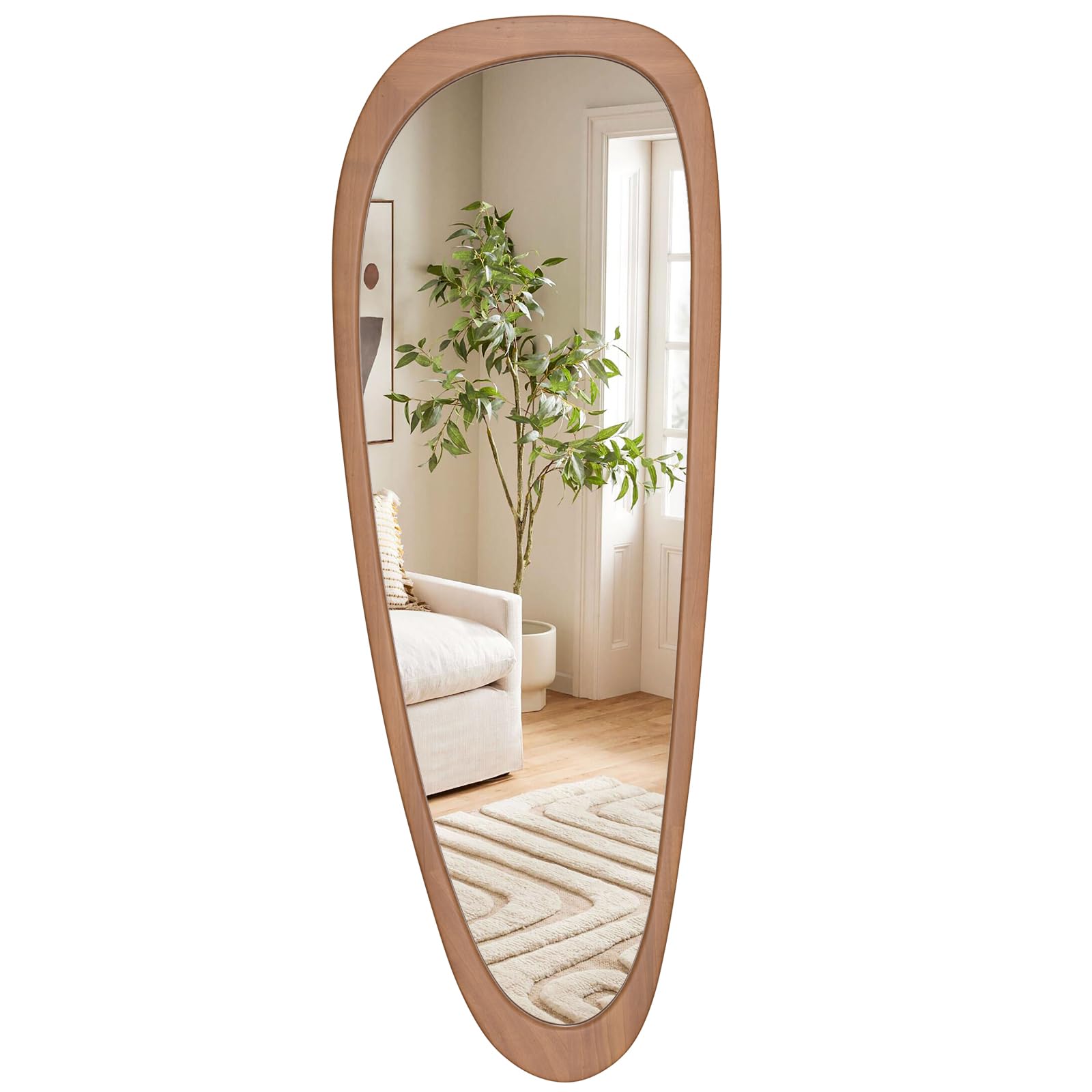 WallBeyond Asymmetrical Mirror, Irregular Mirror Full Length, Boho Wall Mirrors Decorative for Bedroom Living Room Entryway Hall, Mid Century Modern Decor 60" H x 22" W