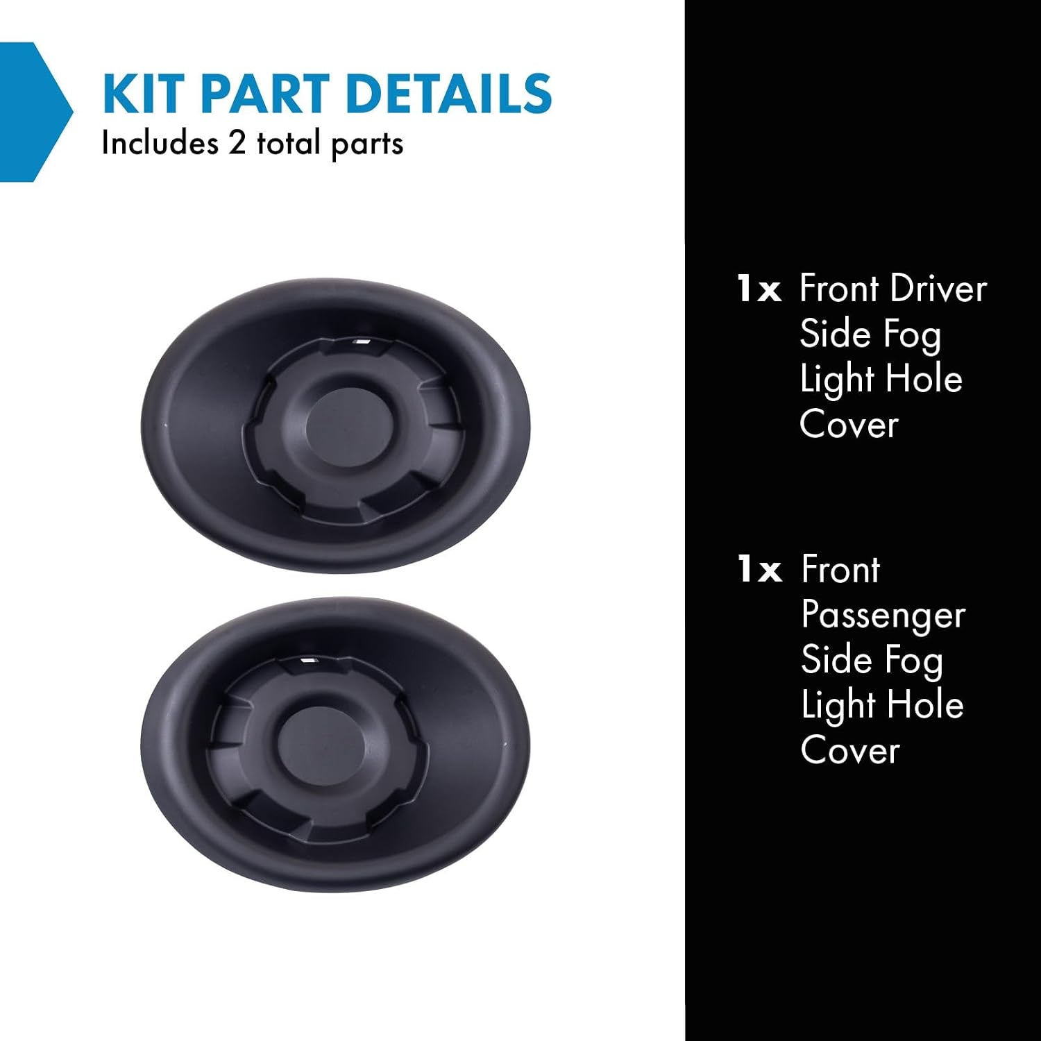 TRQ Front Fog Light Hole Cover Set,Fog Light Cover Set Compatible with 2013-2016 Nissan Pathfinder NI1038154 NI1039154