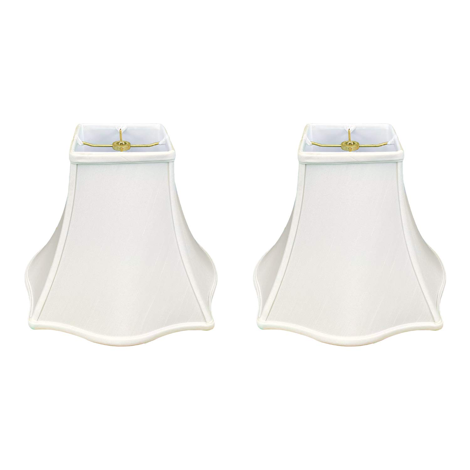 Royal Designs, Inc. Regal Series Fancy Square Bell Lamp Shade, 5 x 12 x 9.75, White, Pack of 2