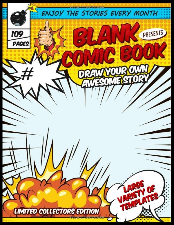 Blank Comic Book - Draw your own awesome story: Large variety of templates | Comic Panel Make your Own Comic