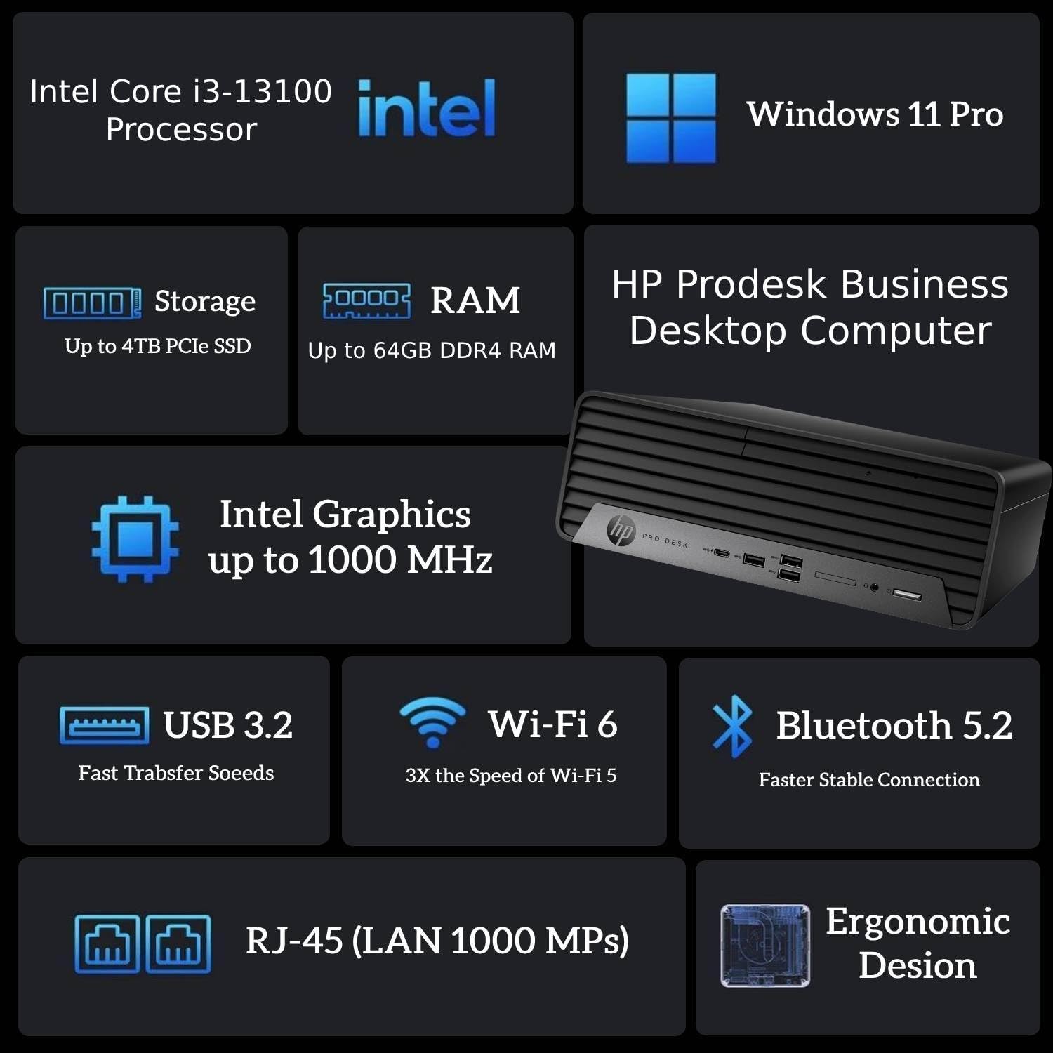 Amazon.com: HP Pro 400 G9 SFF Business Desktop Computer, Intel