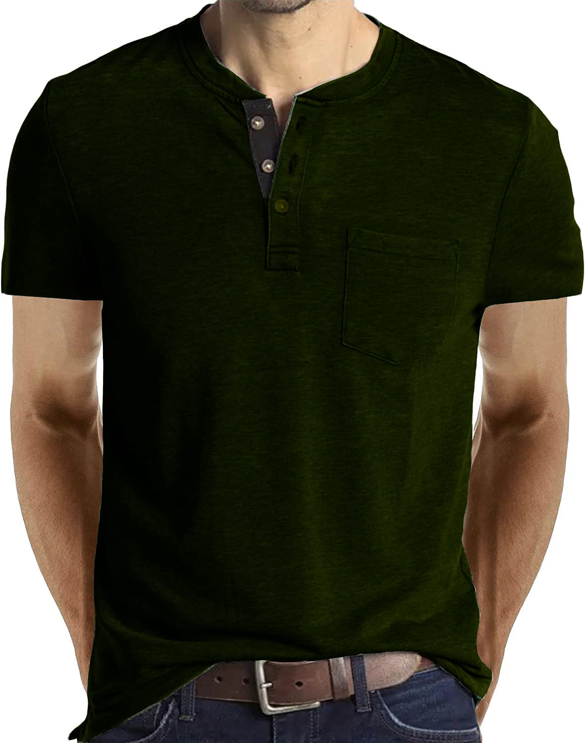 Men’s Slim Fit Solid Mandarin Collar T-Shirt with Half Sleeves – Stylish Casual Wear for Everyday Comfort-picture-24