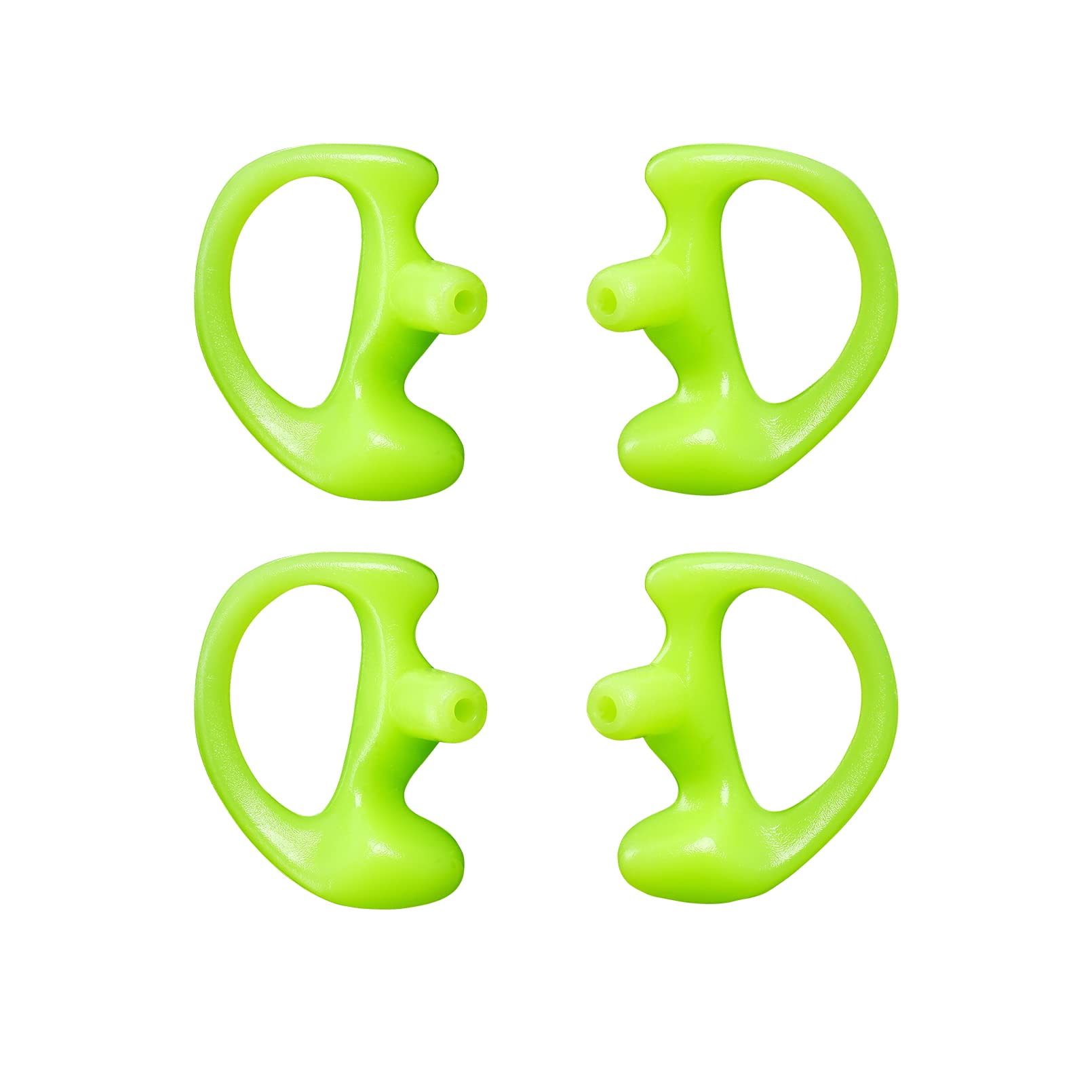 Yolipar Replacement Soft Silicone Eardud Earmold for Walkie Talkie Audio Kit Air Acoustic Tube Earpiece Headset (Green, Medium(2 Pairs))
