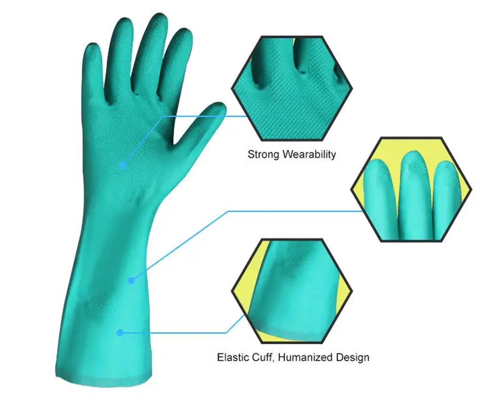 Guantes Limpieza Guantes de látex Reutilizables for Lavar Platos de Cocina y hogar Guantes de Goma Reutilizables for Lavar Platos(White,Extra Large)