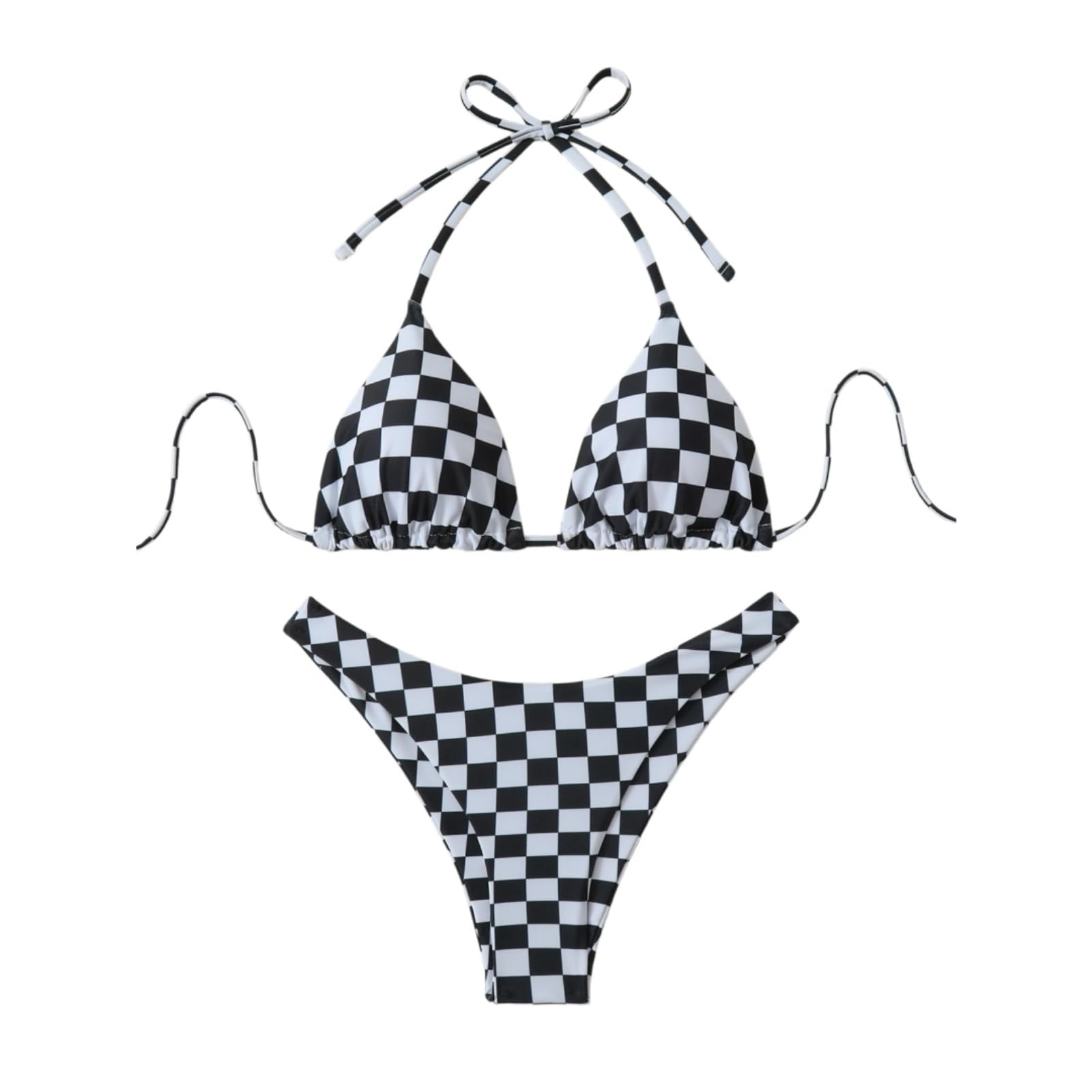 Bikini Mujer Mujeres Floral Impresión Triángulo Set Encaje Dos Piezas Traje De Baño-Rose Red-l