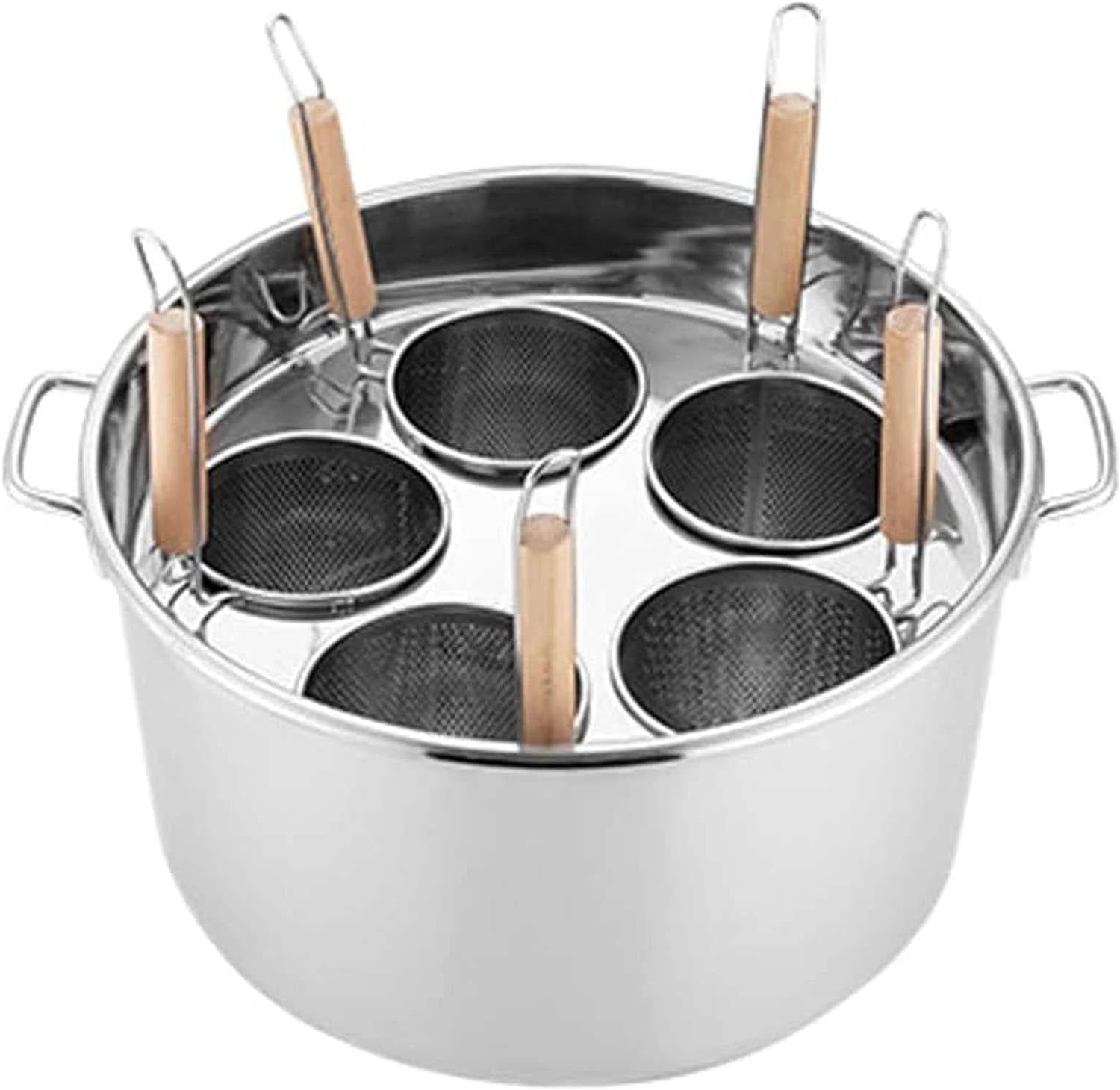 Juego de ollas con Divisor y colador, Juego de Insertos para cocinar Pasta de 3/4/5 Agujeros para Cocina casera, Restaurante, Herramienta de Cocina Comercial, Clase energética A (Color: esti