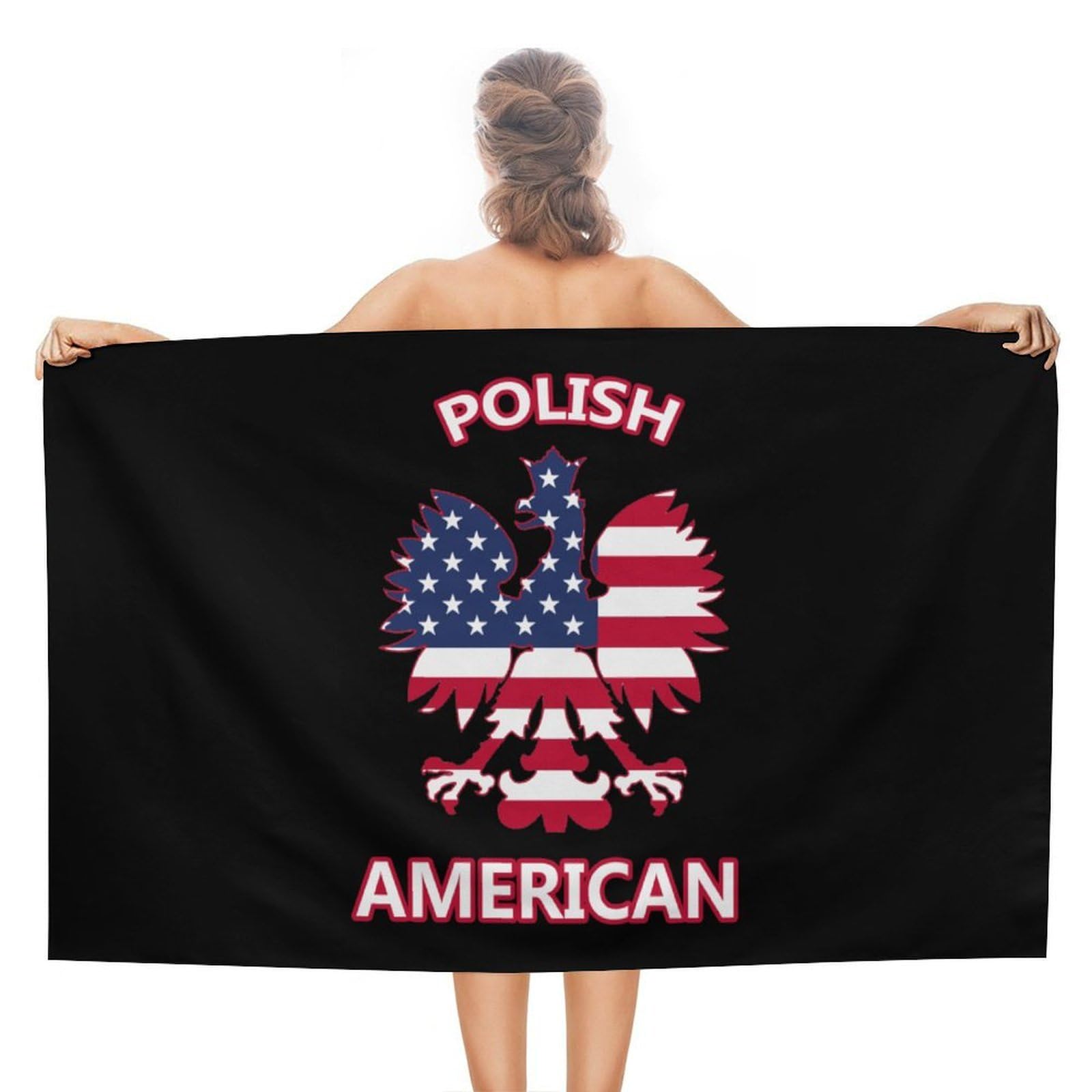 CGSBNGHA Polish Americans-Flag Ea-gles Beach Towels Soft Bathroom Bath Pool Swim Towels for Women Men