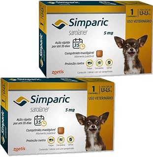 Simparic Antipulgas 1,3 A 2,5kg - Kit 2 Unidades