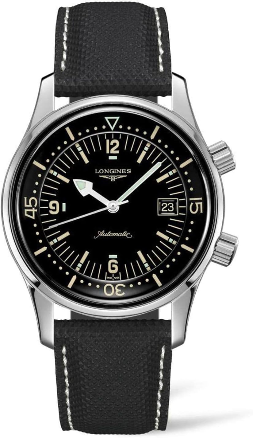 Longines orologio Heritage Legend Diver automatico cinturino Pelle L3.774.4.50.0