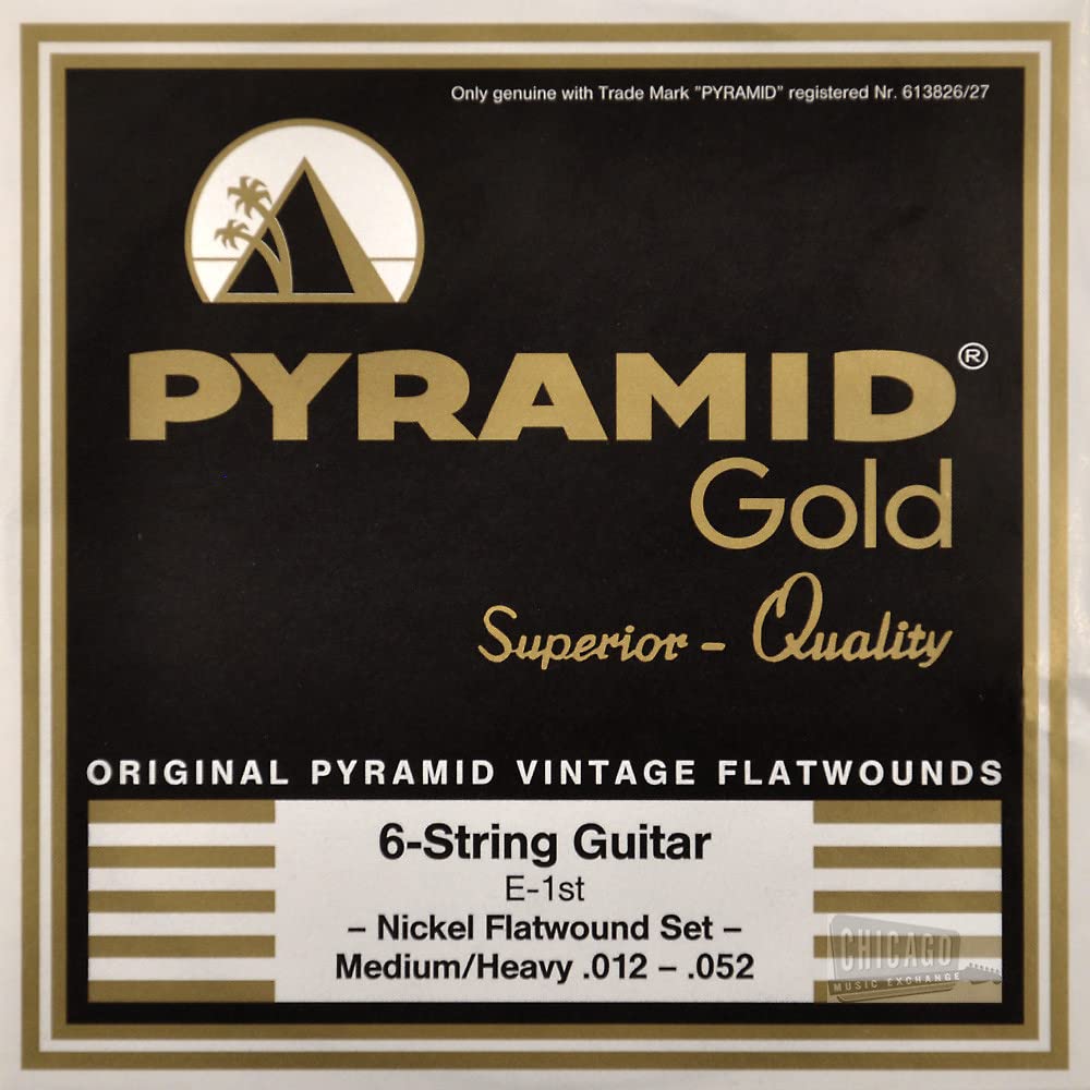 Pyramid Gold Flatwound Medium/Heavy Electric Guitar Strings 12-52