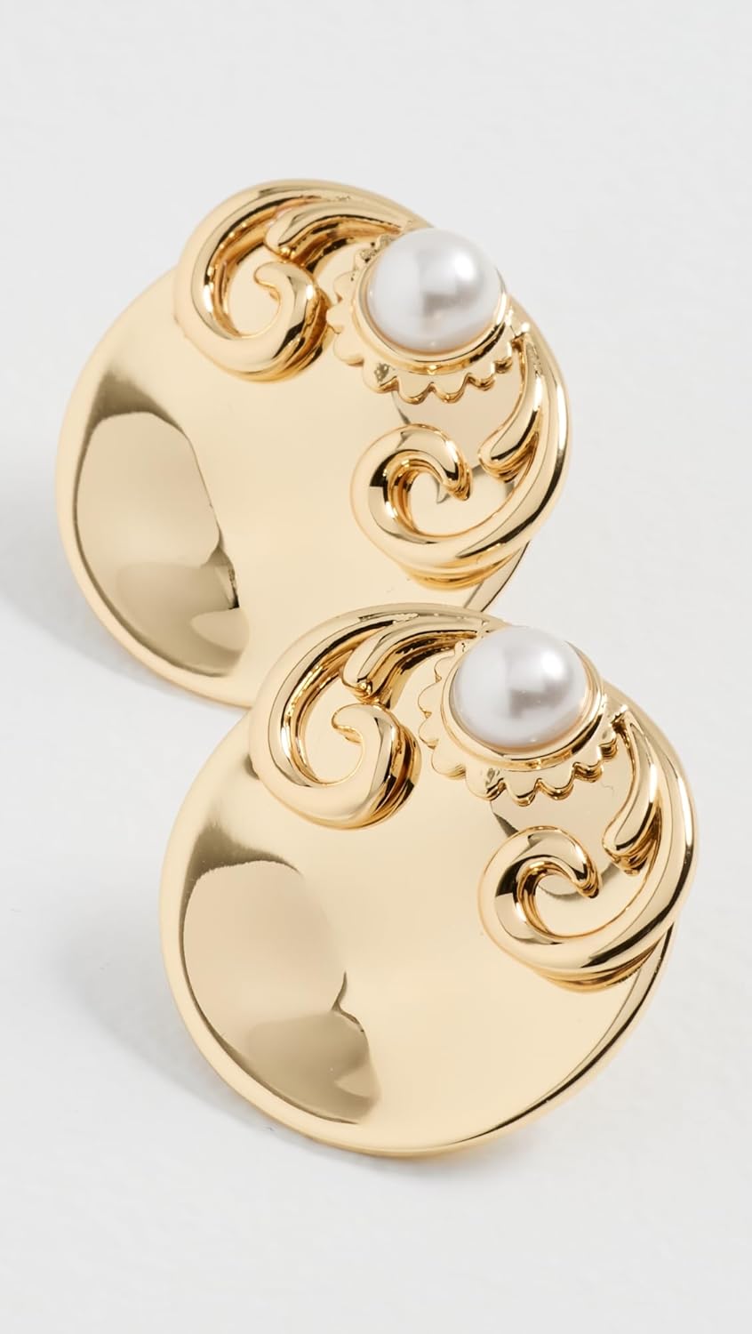 Lele Sadoughi Women's Filigree Disk Button Earrings, Gold 720, One Size - Image 4